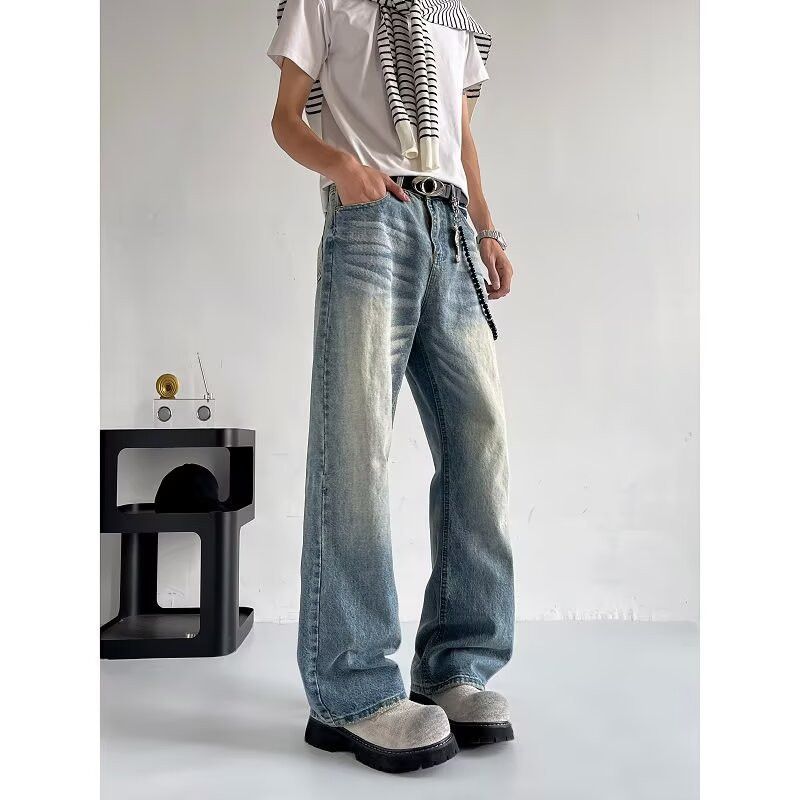 Japanese Brand Retro loose washed straight leg jeans Size US 32 / EU 48 - 3 Thumbnail