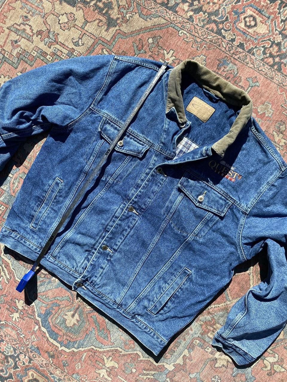 Vintage 90s Swingster Denim Plaid Quilted Navy Denim Jacket XL Size US XL / EU 56 / 4 - 5 Thumbnail