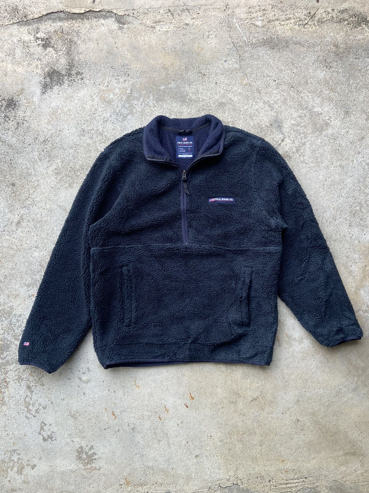 Polo Ralph Lauren Vintage 1990’s Polo Ralph Lauren Fleece Half Zipper Sweater Size US L / EU 52-54 / 3 - 1 Thumbnail