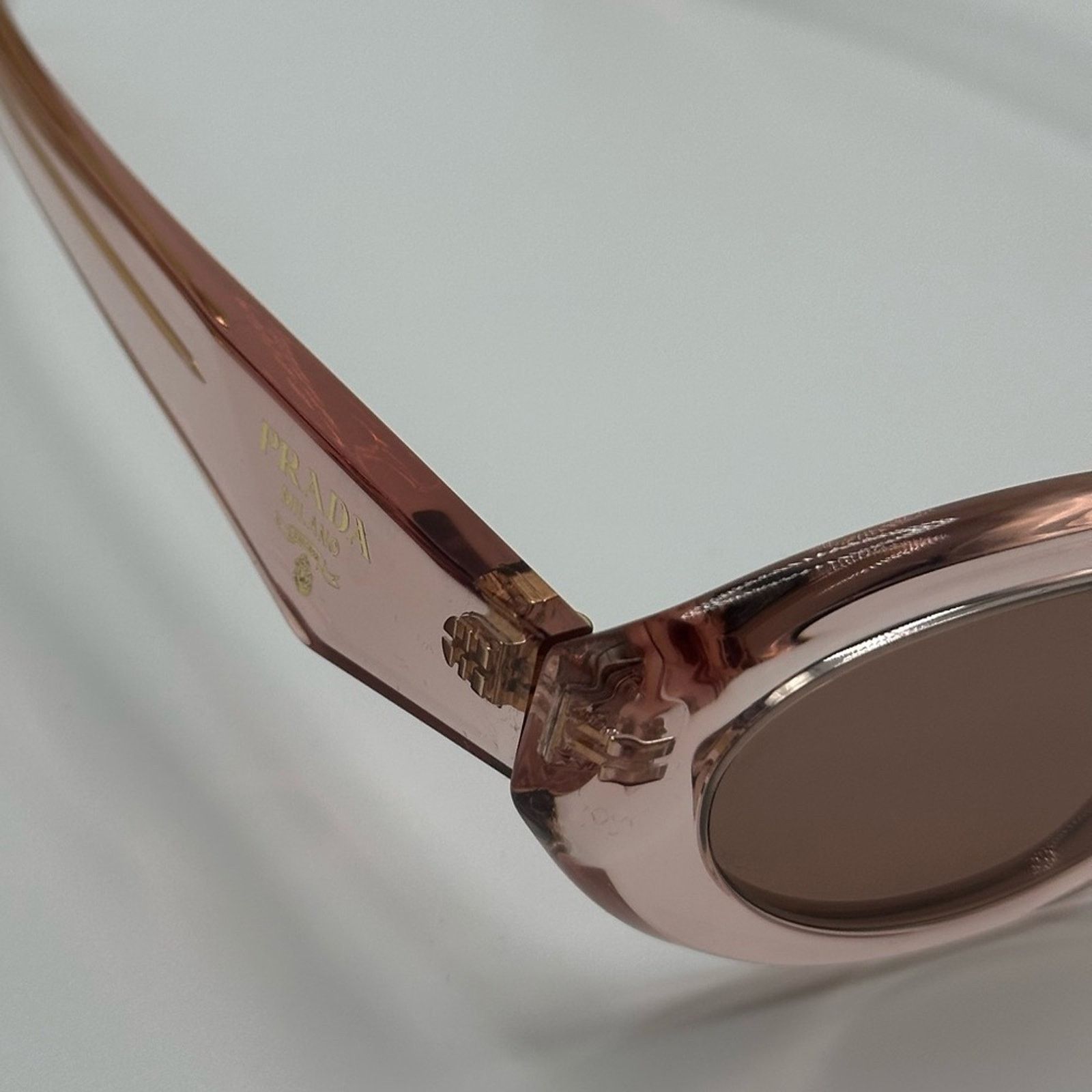 Prada NEW PRADA Symbol PR26ZS 19Q10D Transparent Peach/Light Brown Size ONE SIZE - 7 Thumbnail