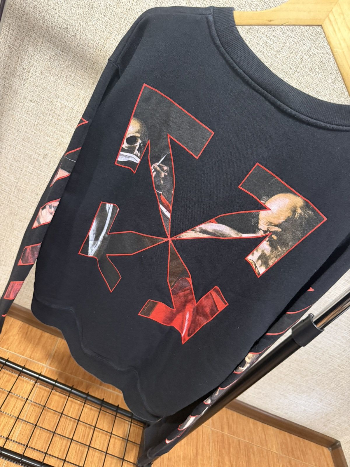 Off-White OFF WHITE CARAVAGGIO BLACK SWEATSHIRT Size US XL / EU 56 / 4 - 4 Thumbnail