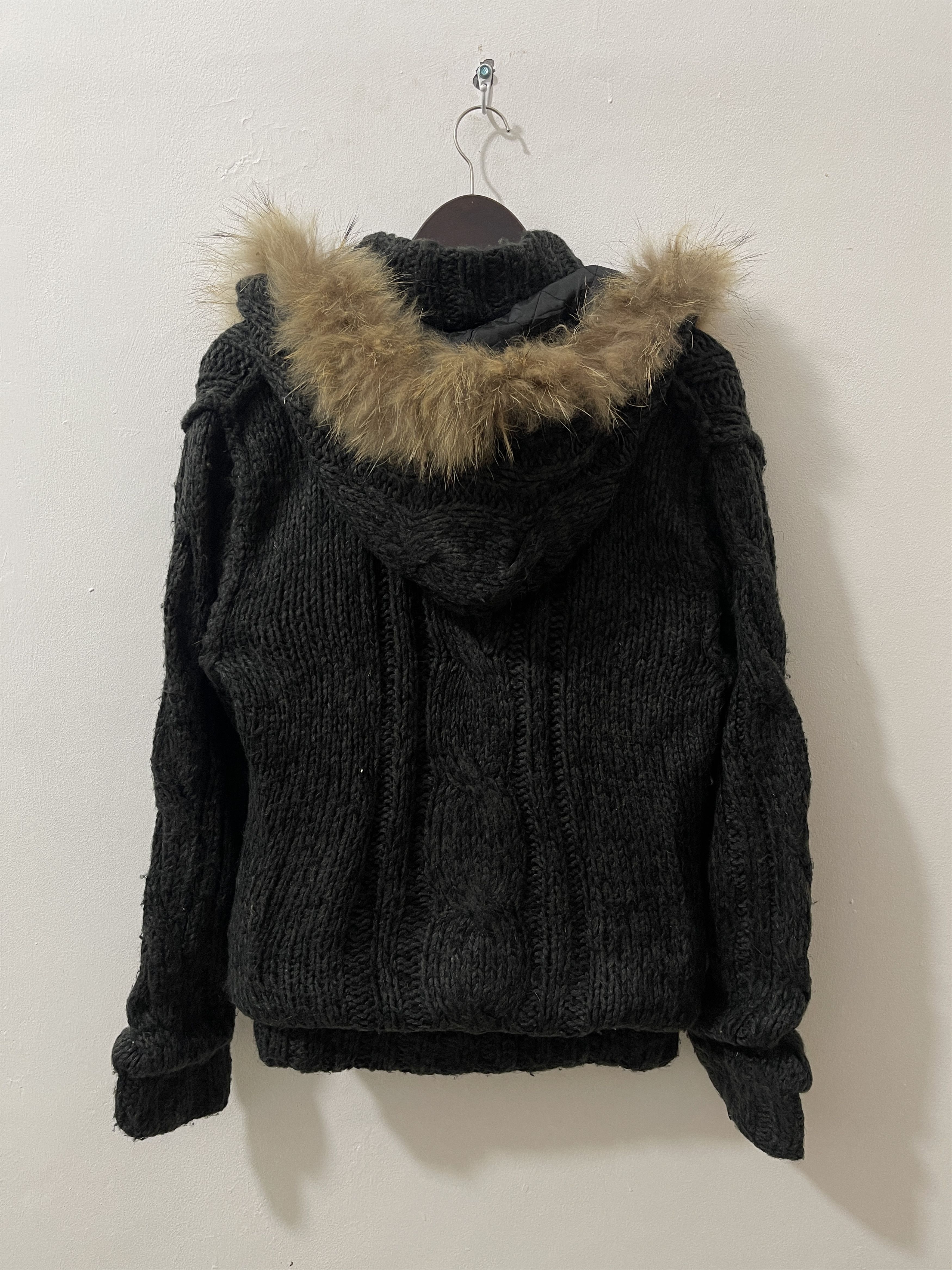 Nicole Club 2000s Nicole Club Grunge Cable Knit Fur Vkei Style Jacket Size US M / EU 48-50 / 2 - 10 Thumbnail
