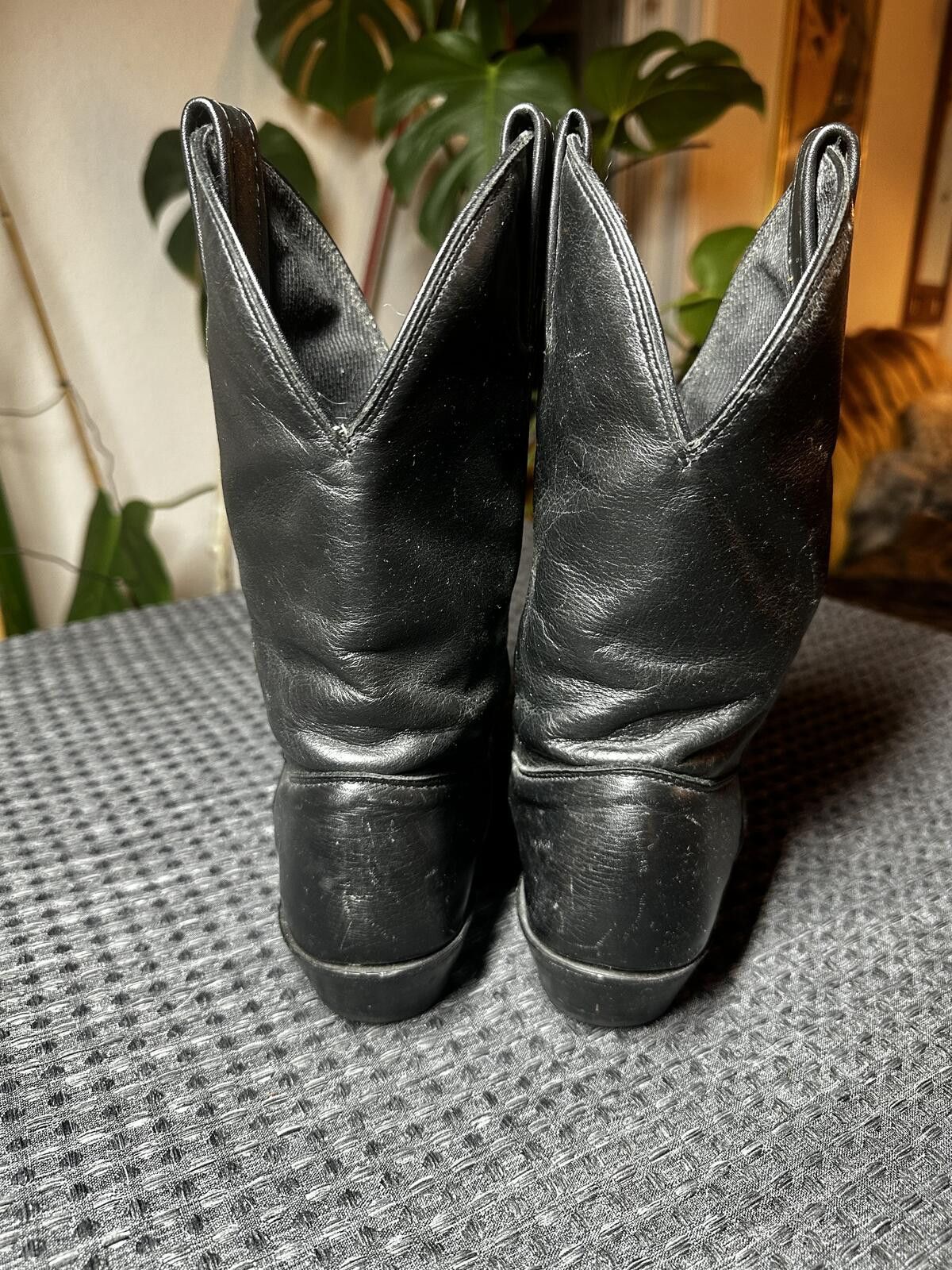 Unknown London Black Leather Cowboy Boots Size ONE SIZE - 4 Thumbnail