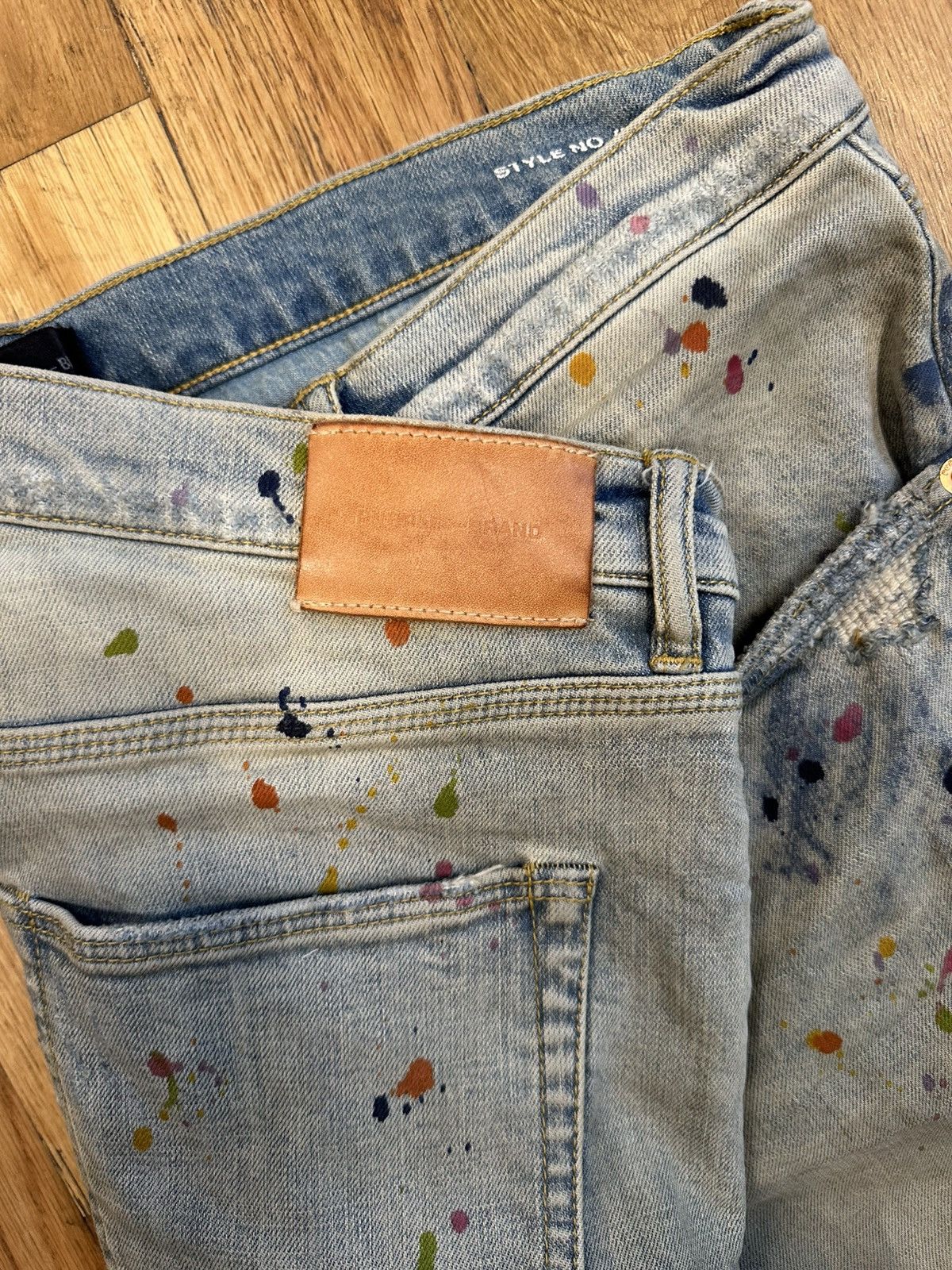Purple Brand Purple Brand Patched Paint Splatter Blue Denim Jeans Size 36 Size US 36 / EU 52 - 4 Thumbnail