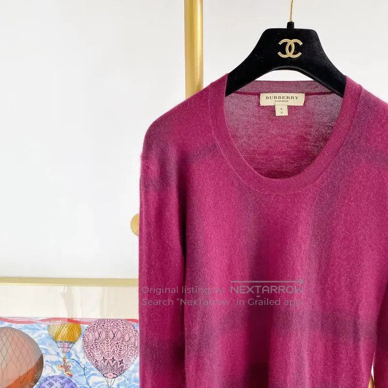 Burberry Burberry Purple Cashmere Long Sleeve Sweater. Size S / US 4 / IT 40 - 2 Thumbnail