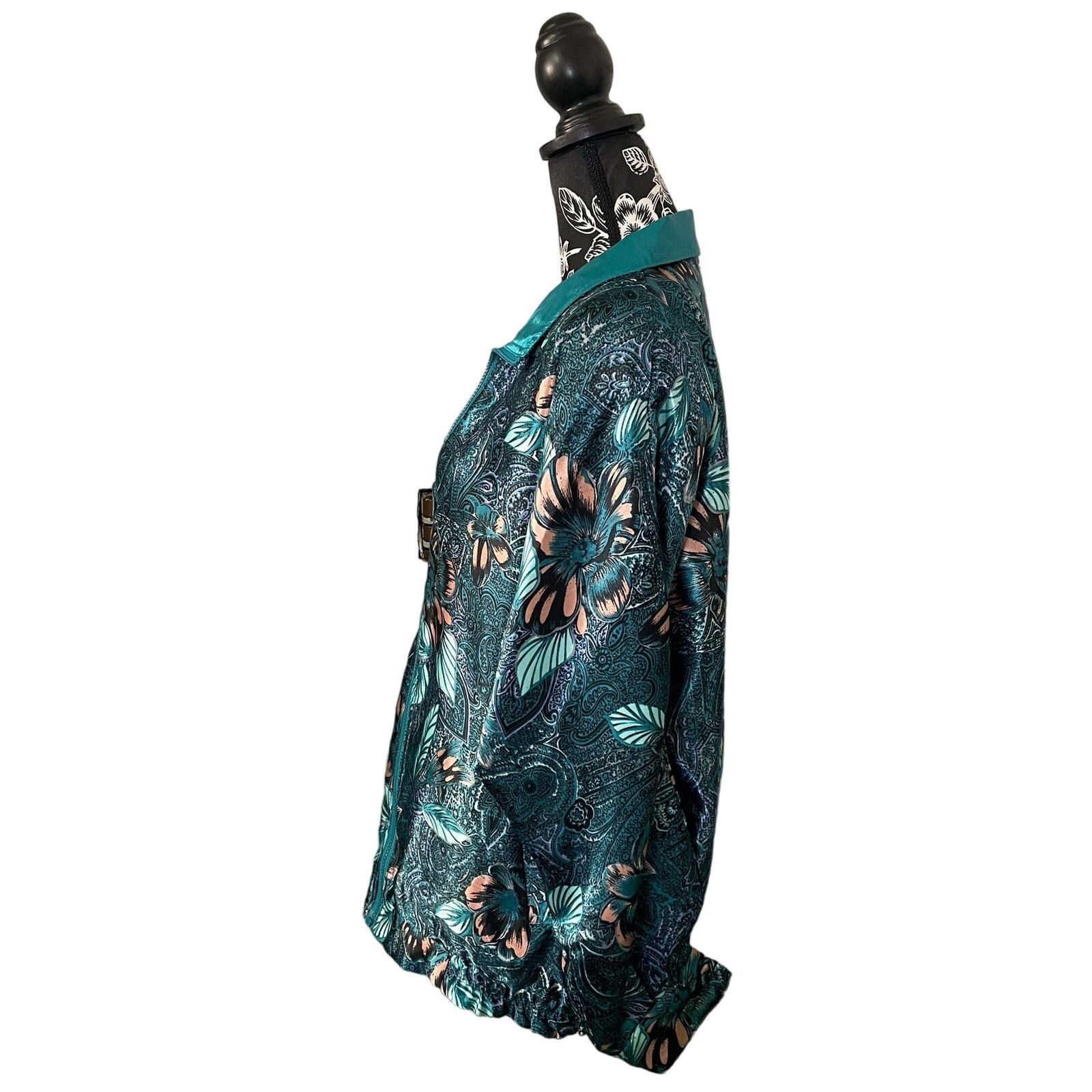 Vintage RAFAEL Reversible Floral Satin Bomber Track Jacket Medium Size US M / EU 48-50 / 2 - 6 Thumbnail