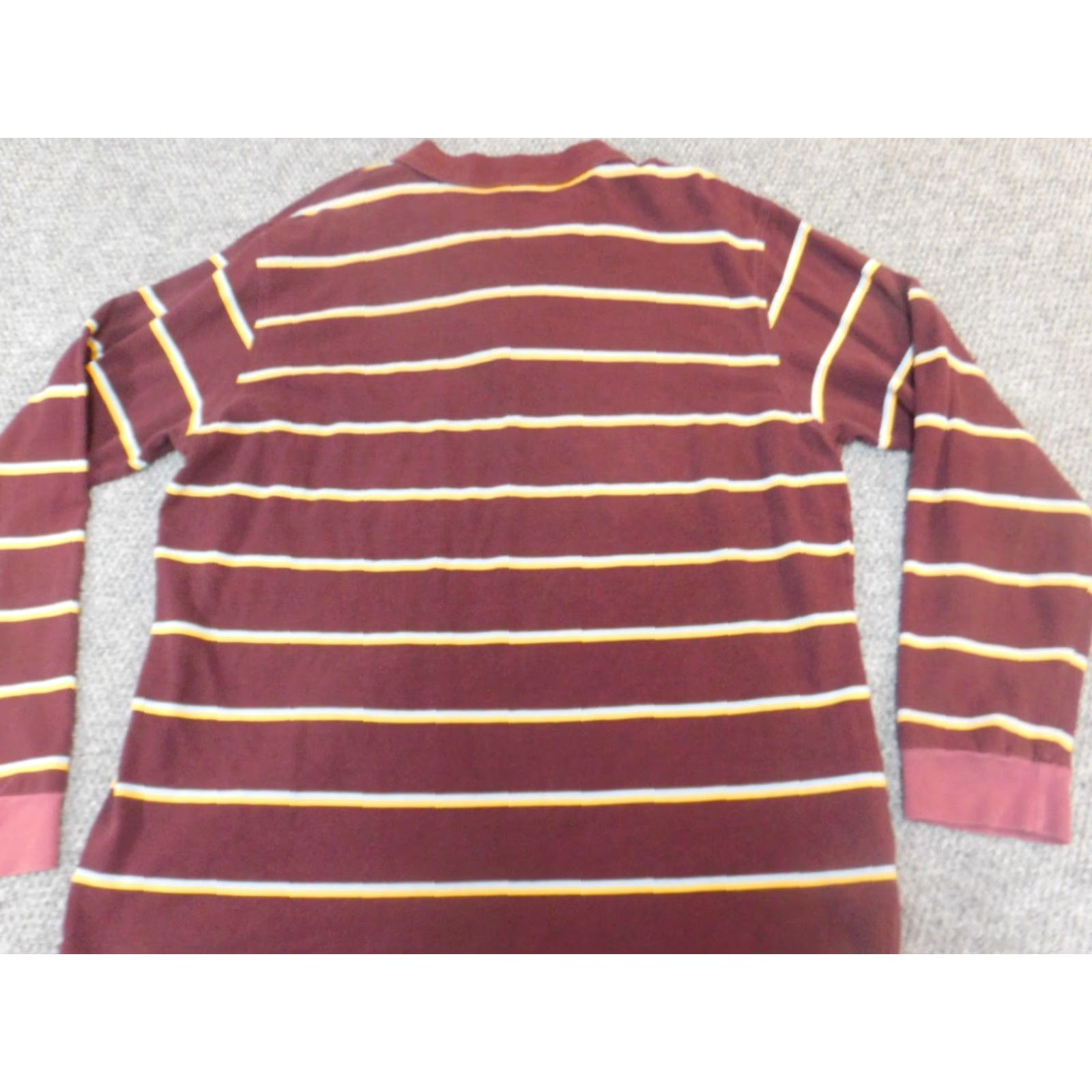 Vintage Steve & Barry's Mens Shirt Polo XL Red Striped Long Sleeve Classic Knit Blended Fabric Logo Button Closure Size US XL / EU 56 / 4 - 6 Thumbnail