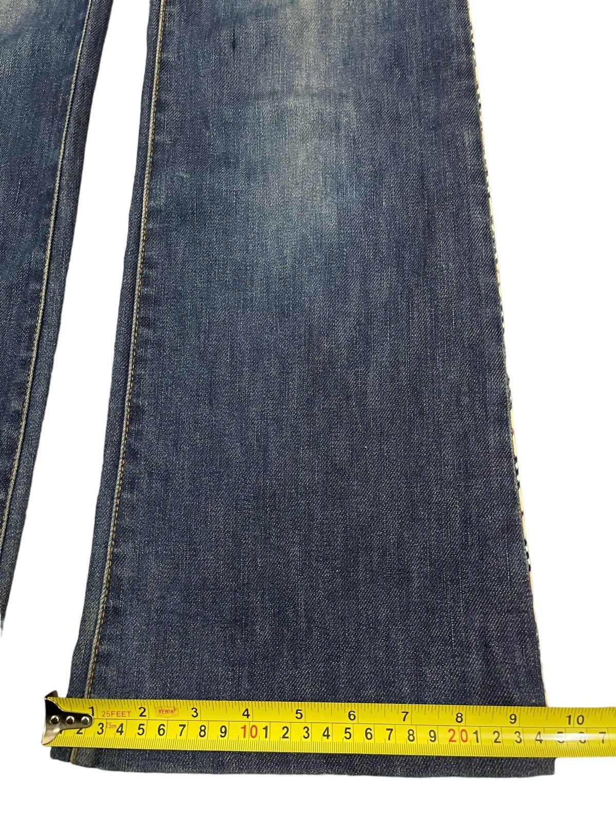 Burberry Vintage Burberry Blue Wash Style Checked Line Flare Jeans Size US 29 - 15 Thumbnail