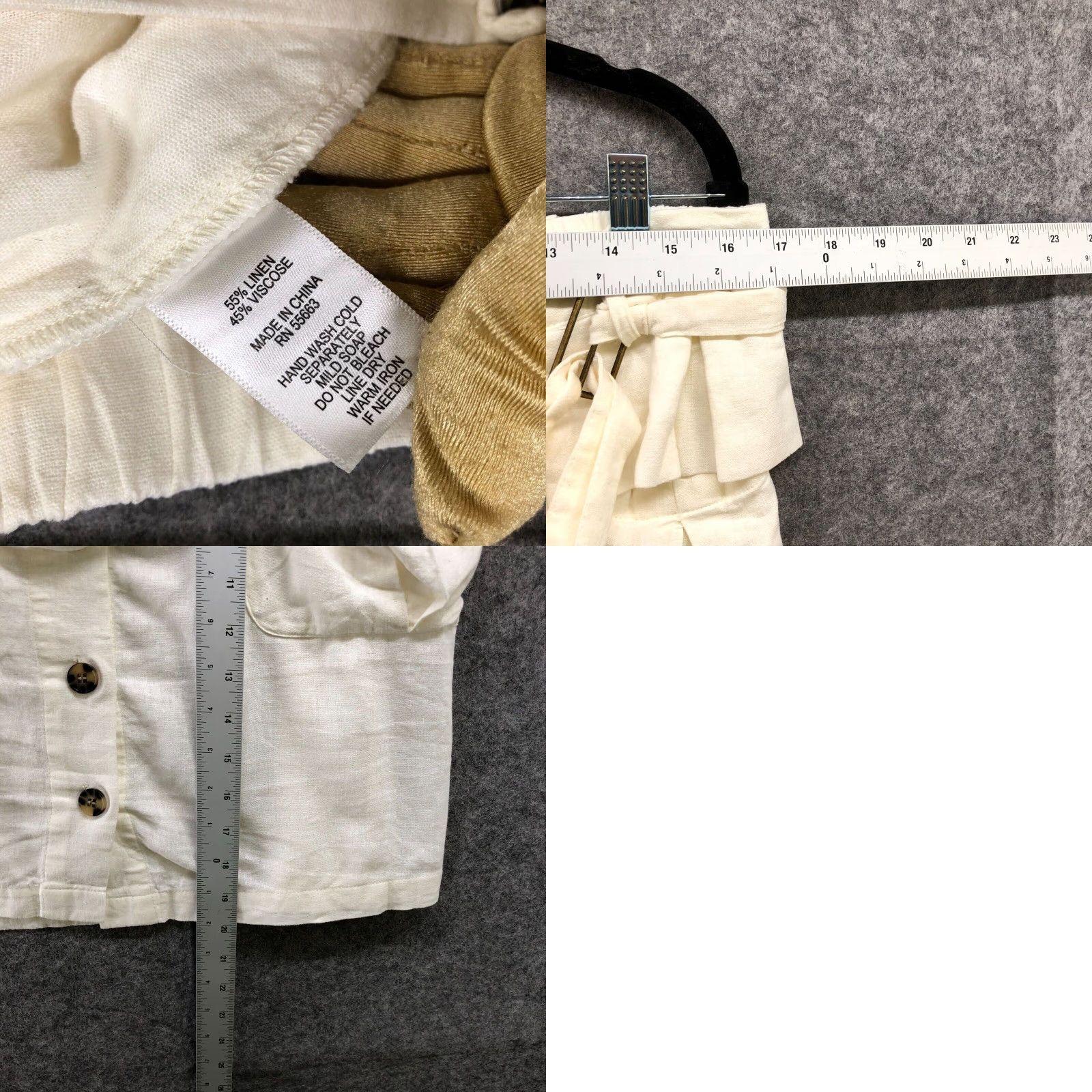 Nicole Miller Nicole Miller Women's Linen Blend Cargo Mini Skirt XL Ivory Button Front Casual Size 40" / US 18 - 8 Thumbnail