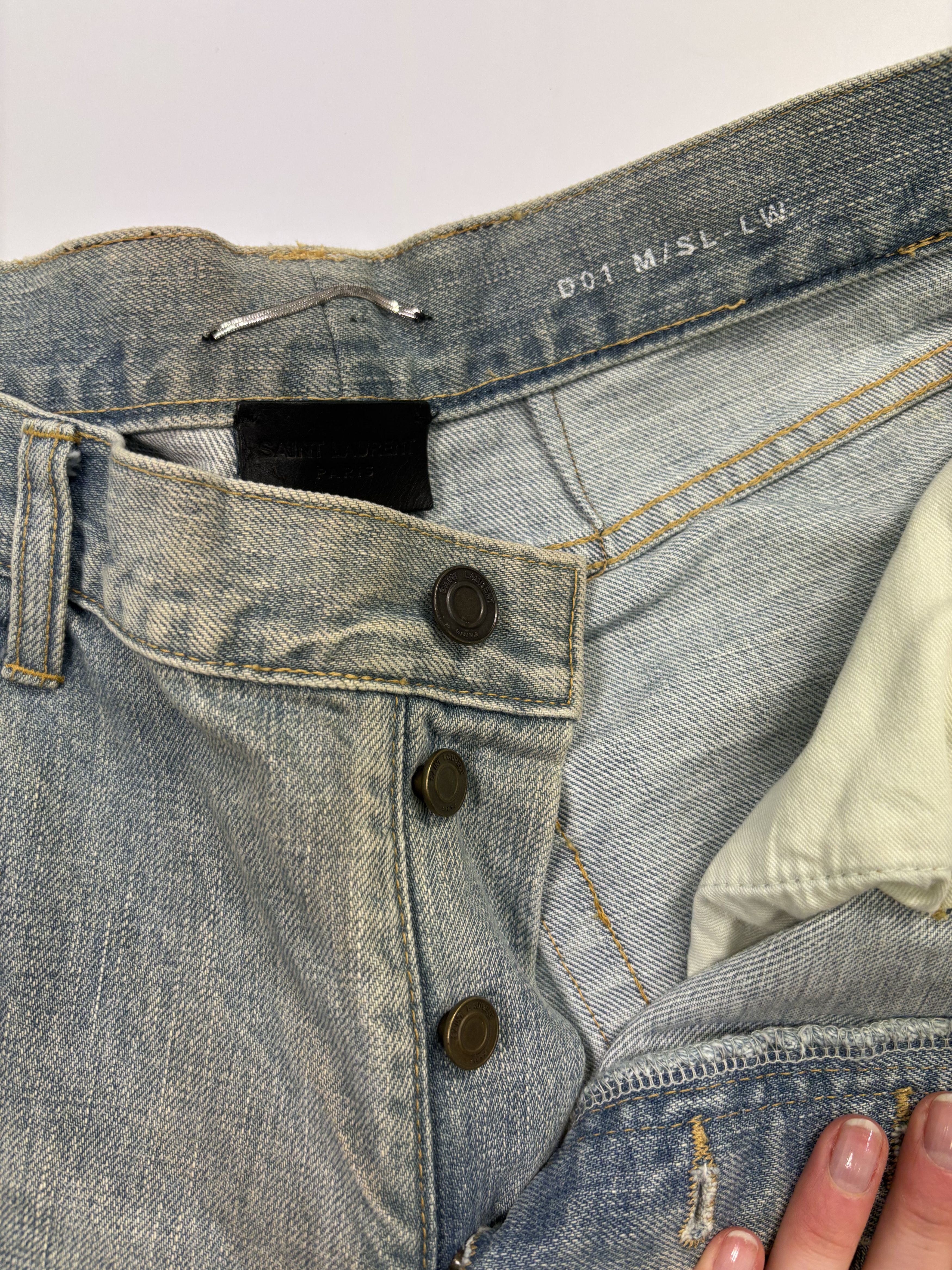 Saint Laurent Paris Saint Laurent Faded Blue Pants Size US 36 / EU 52 - 2 Thumbnail
