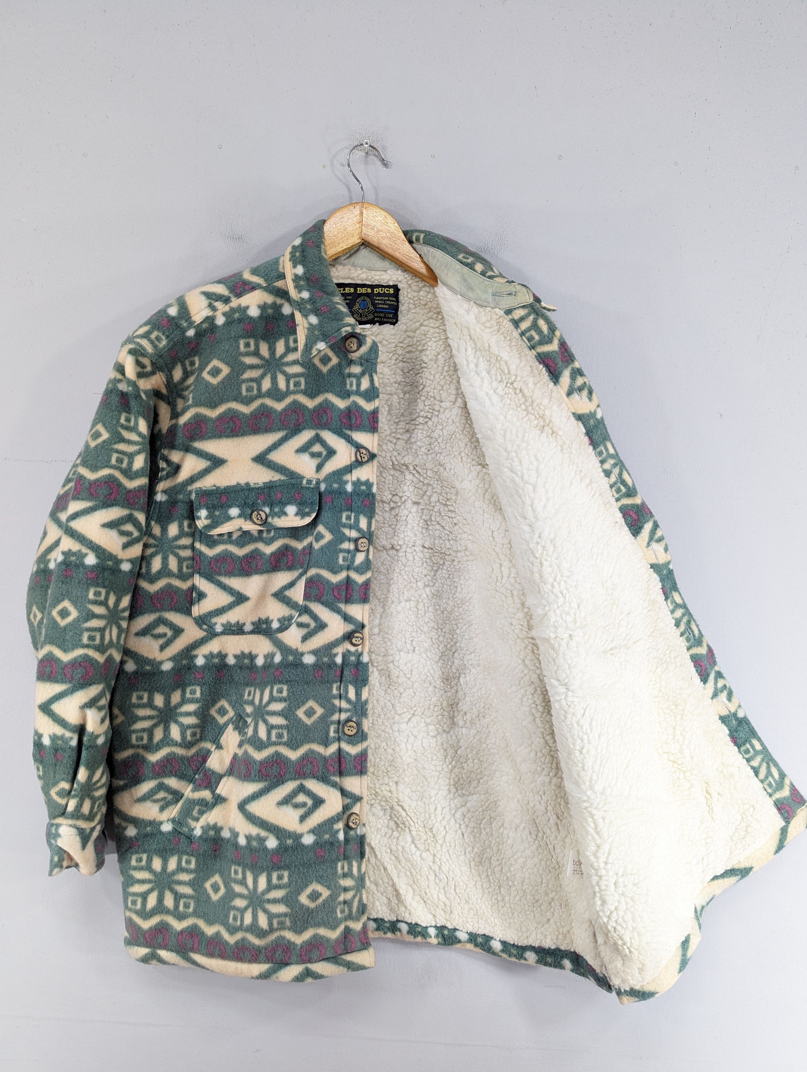 Japanese Brand Cles Des Ducs Boa Fleece Inner Button Ups Jacket Size US M / EU 48-50 / 2 - 6 Thumbnail