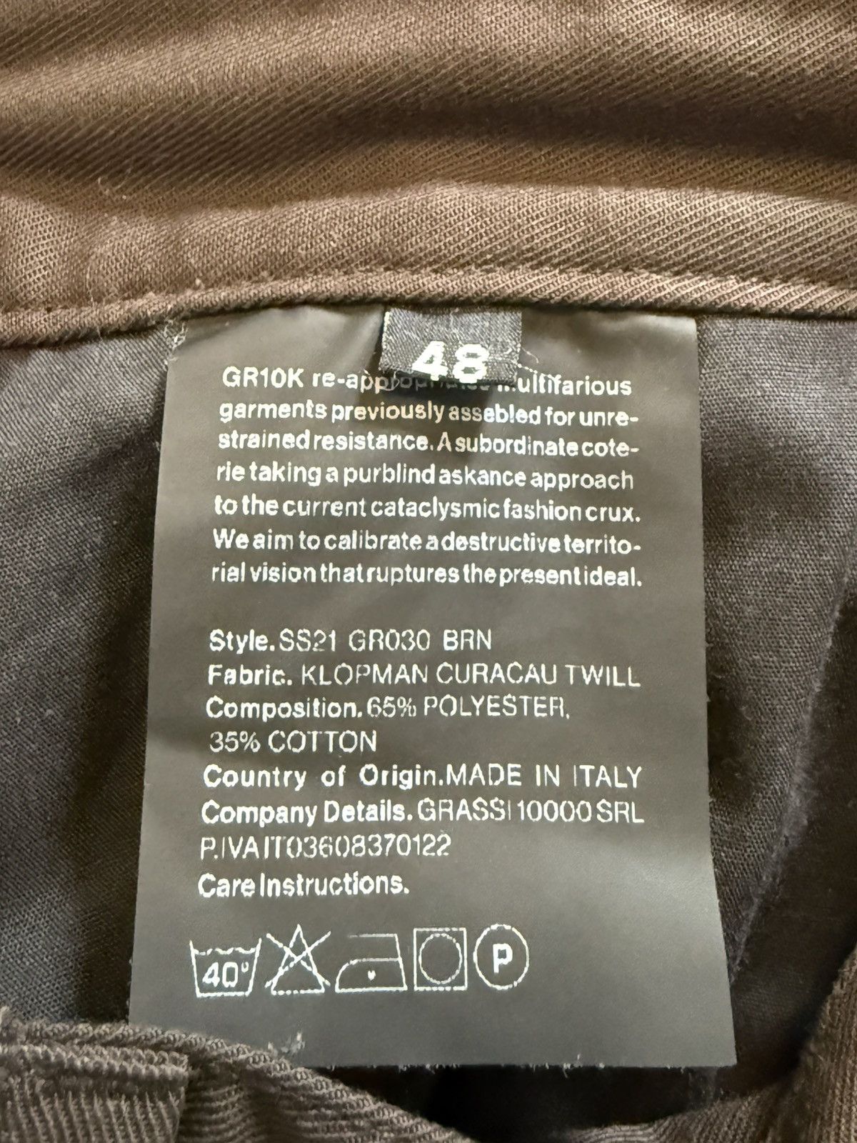 GR10K SS21 Brown Klopman Curacau Twill Shorts Size US 30 / EU 46 - 5 Thumbnail