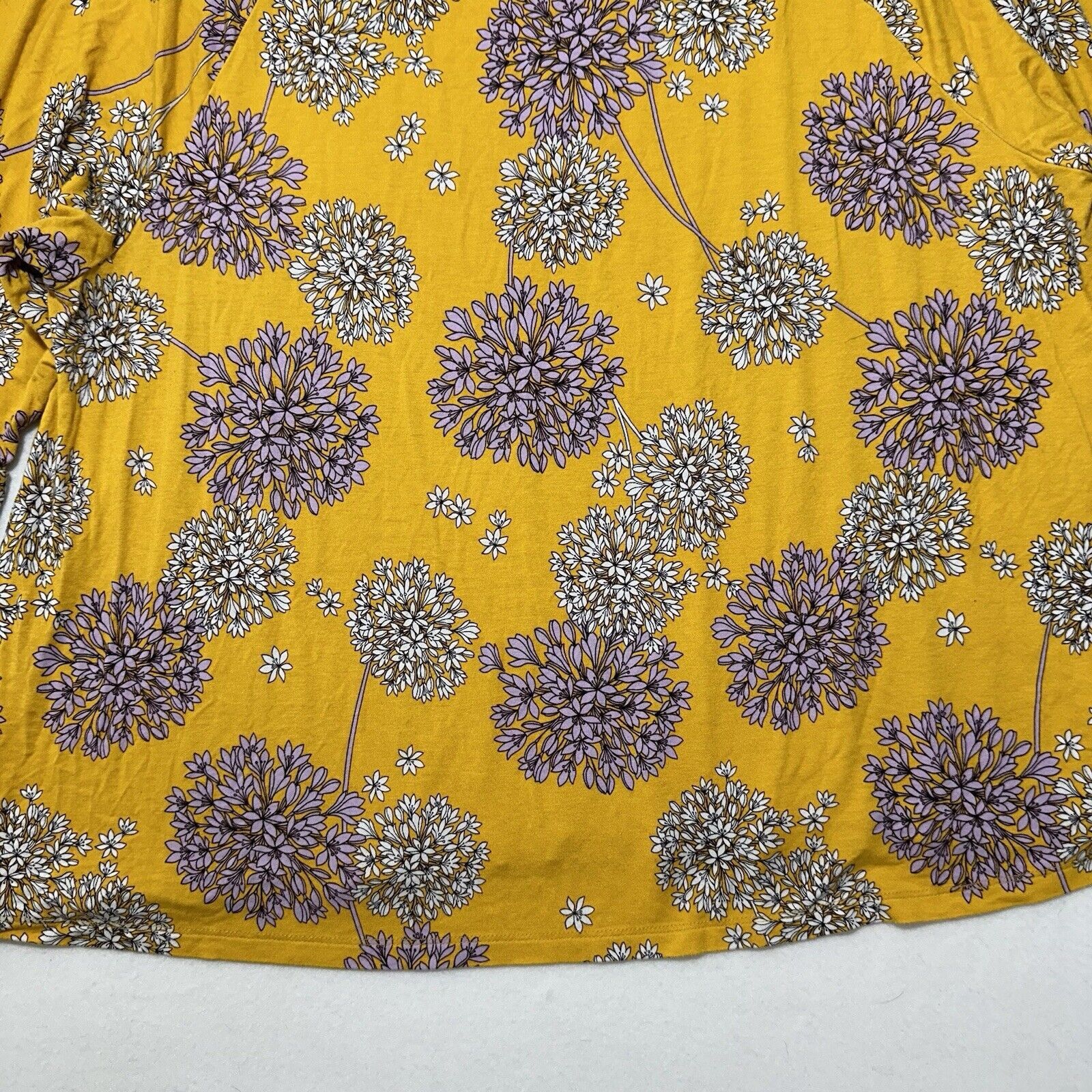 Other a.n.a. Women's Petite PXXL Floral Blouse 3/4 Sleeve Yellow Size XXL / US 16-18 / IT 52-54 - 7 Thumbnail