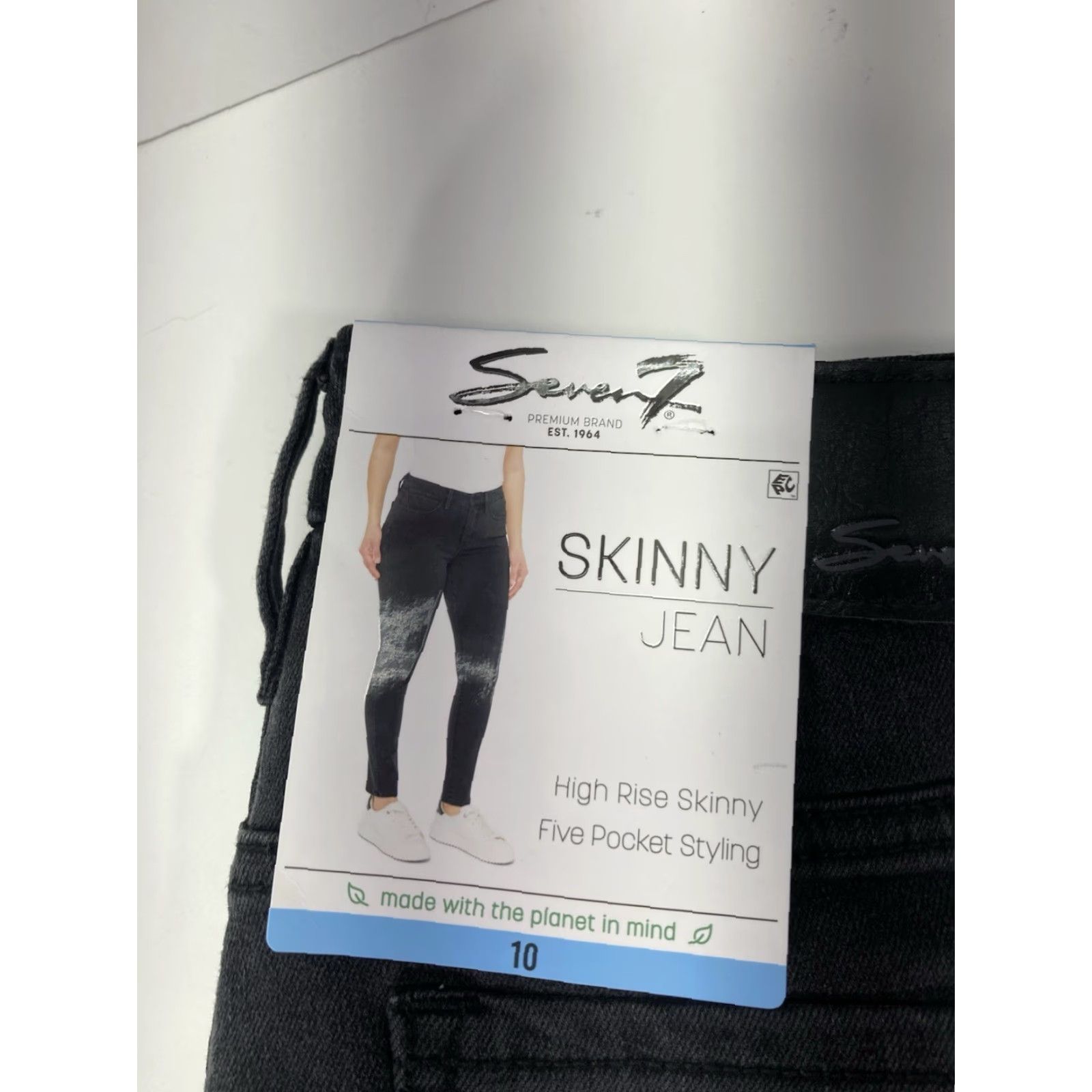 Vintage Seven7 Skinny Jeans Women Size 10 30x30 Black Denim High Rise Stretch NWT Size 32" / US 10 / IT 46 - 4 Thumbnail