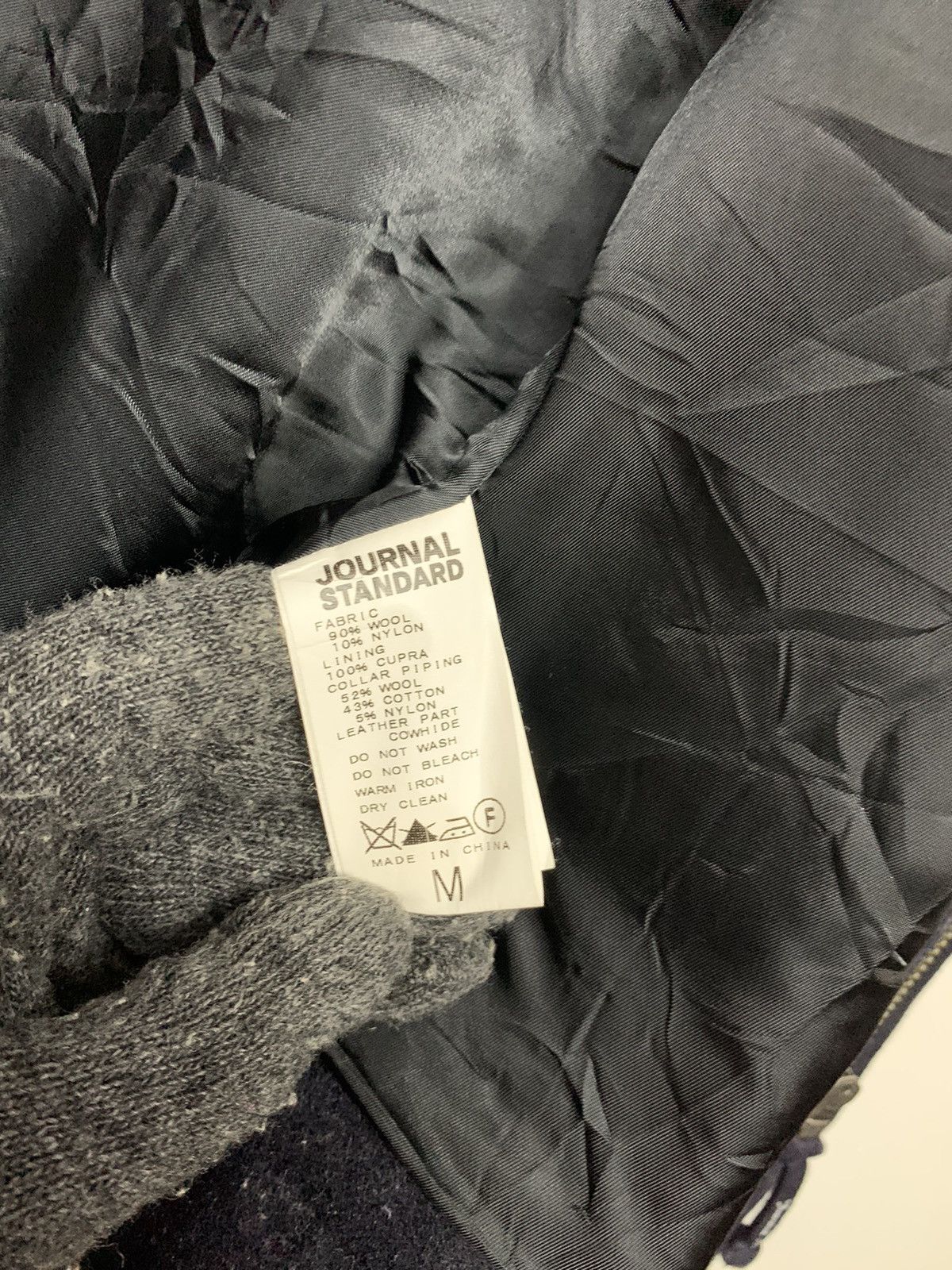 Designer × Journal Standard × Yohji Yamamoto Rare Japanese Journal Standard Zipper Down Wool Jacket Size US M / EU 48-50 / 2 - 8 Thumbnail