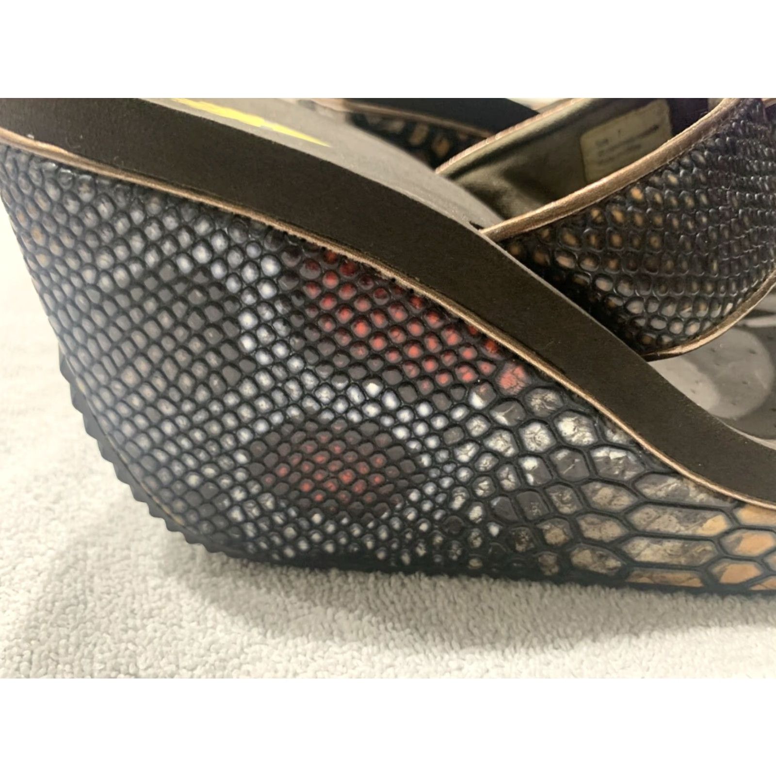 Vintage VOLATILE Snake Print Sandals Women's Size 7 Brown Frappachino Size US 7 / IT 37 - 2 Thumbnail