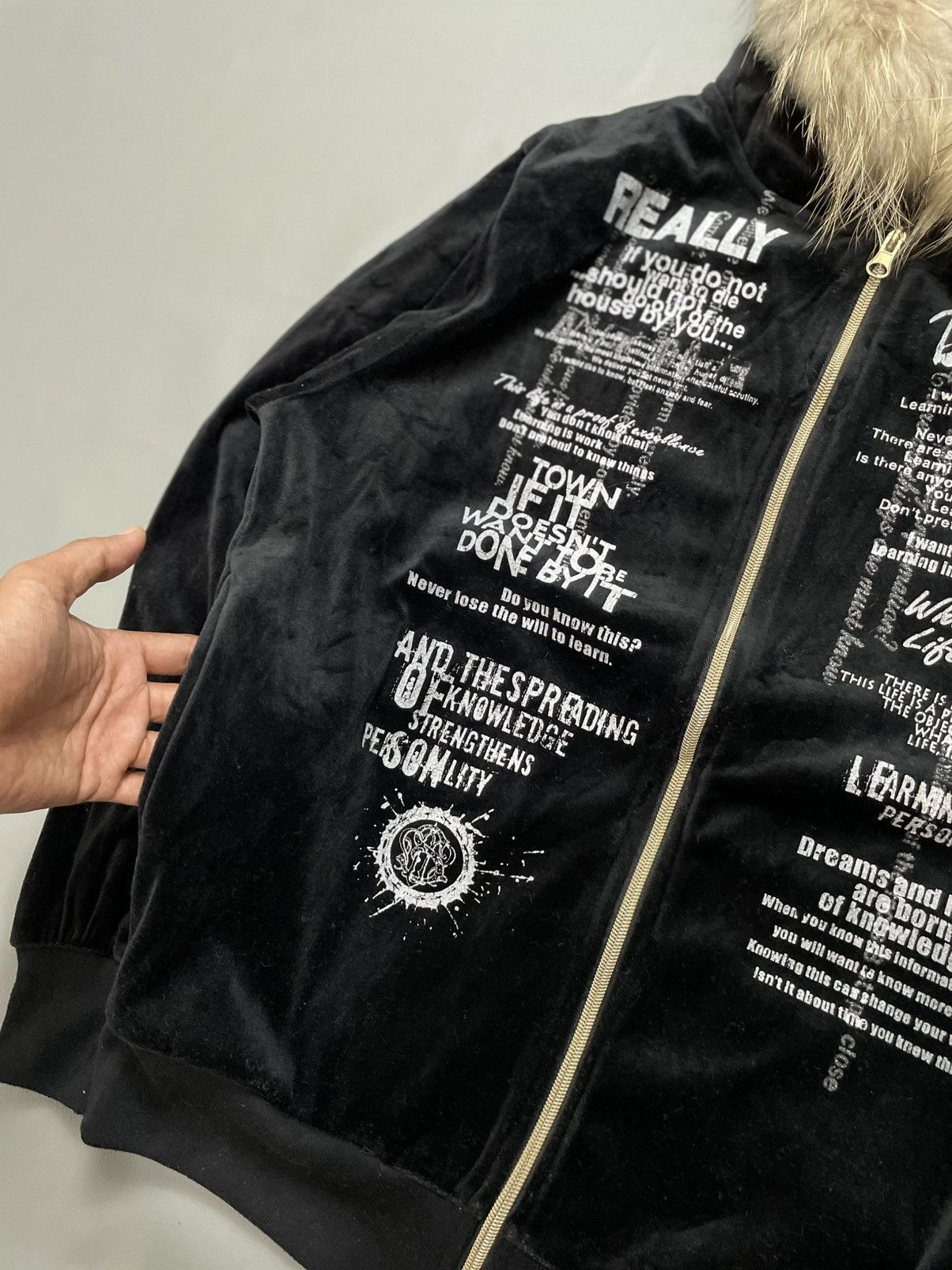 If Six Was Nine Beaumontcarr Velvet zip Fur Hoodie Poem Ifsix style Size US L / EU 52-54 / 3 - 2 Thumbnail