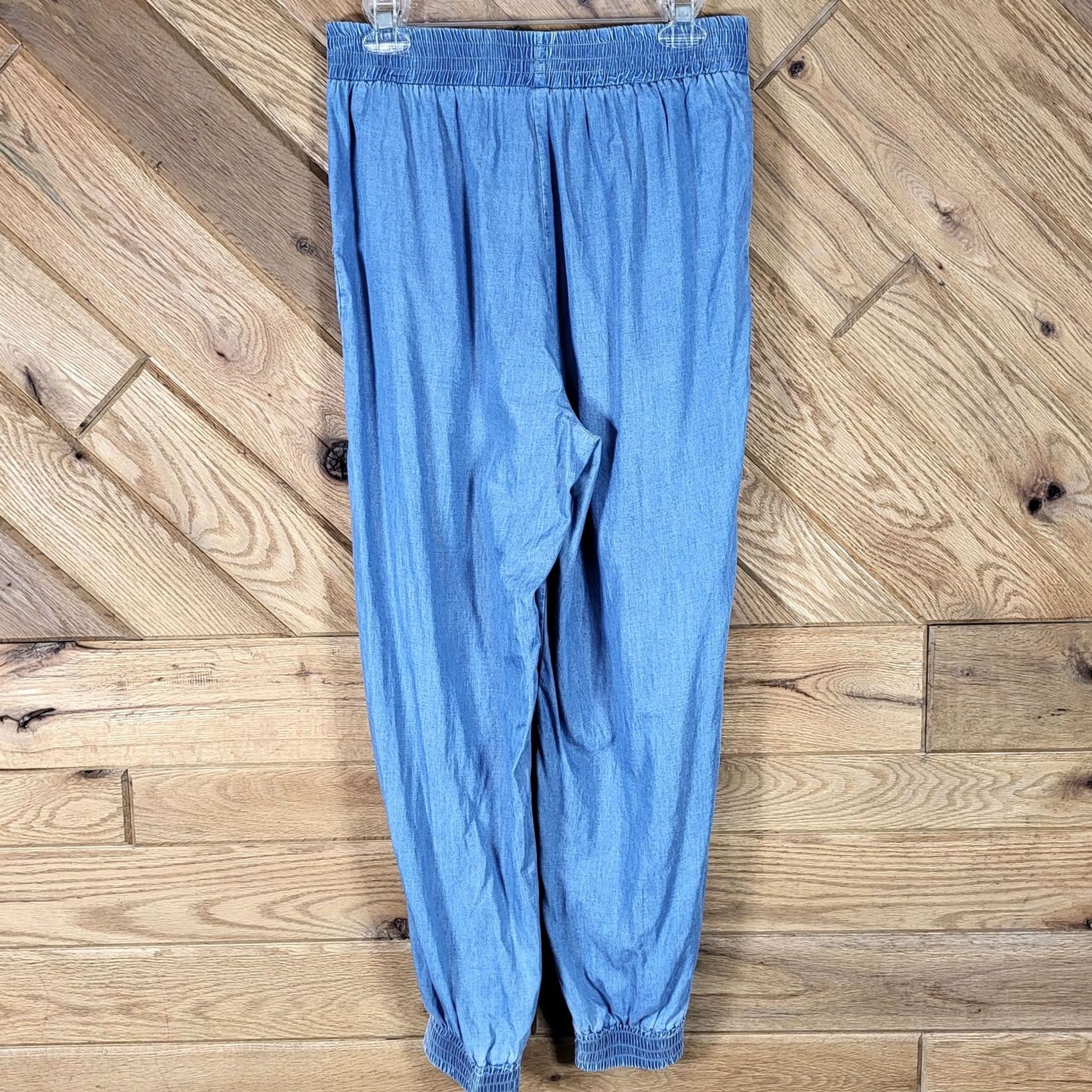 Vintage Hem & Thread Womens Blue Jogger Pants Size M Elastic Waist Pockets Size 32" / US 10 / IT 46 - 6 Thumbnail