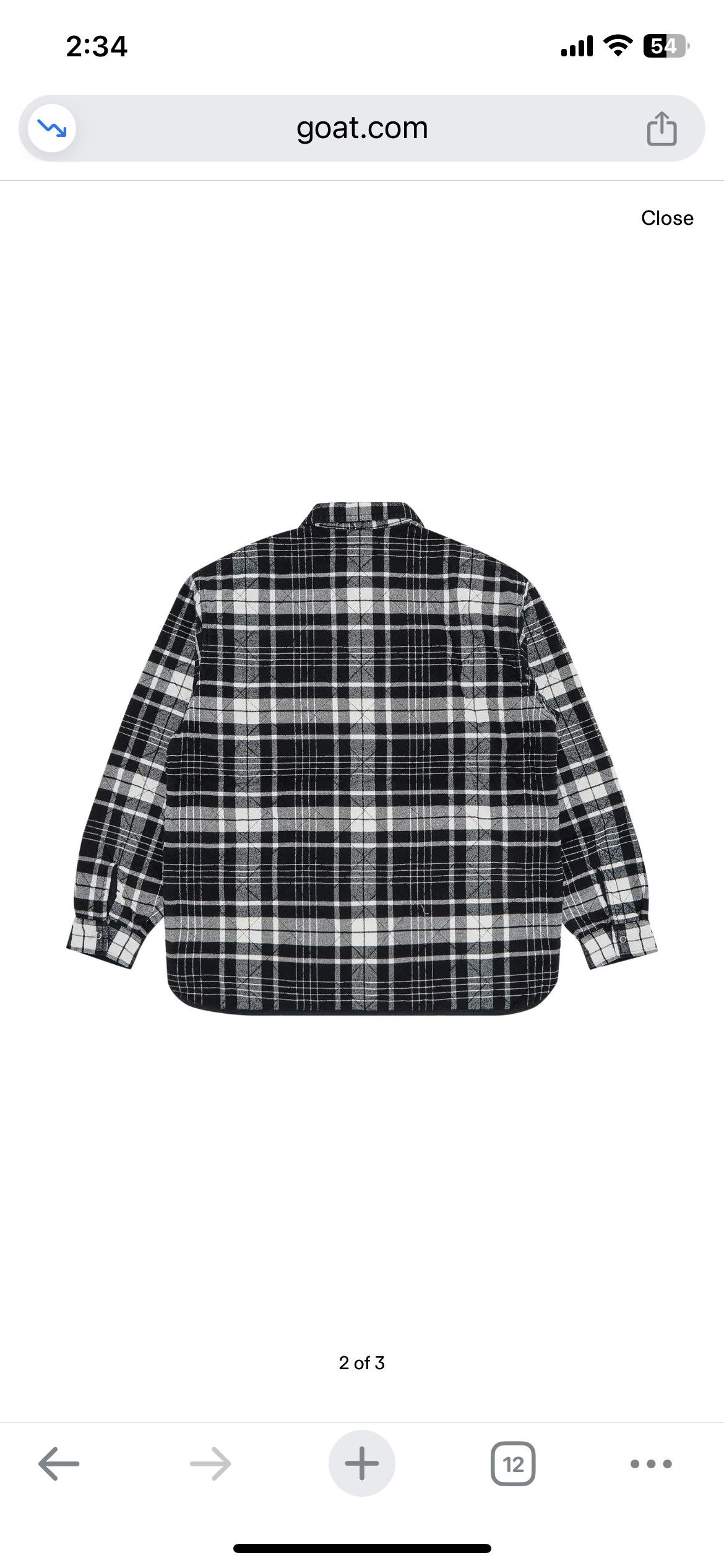 Supreme Supreme Quilted Flannel Zip Up Shirt 'Black' Size US L / EU 52-54 / 3 - 3 Thumbnail