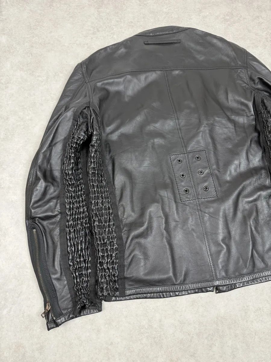 Prada 2000s Prada Black Biker Leather Laced Jacket Size US L / EU 52-54 / 3 - 8 Thumbnail