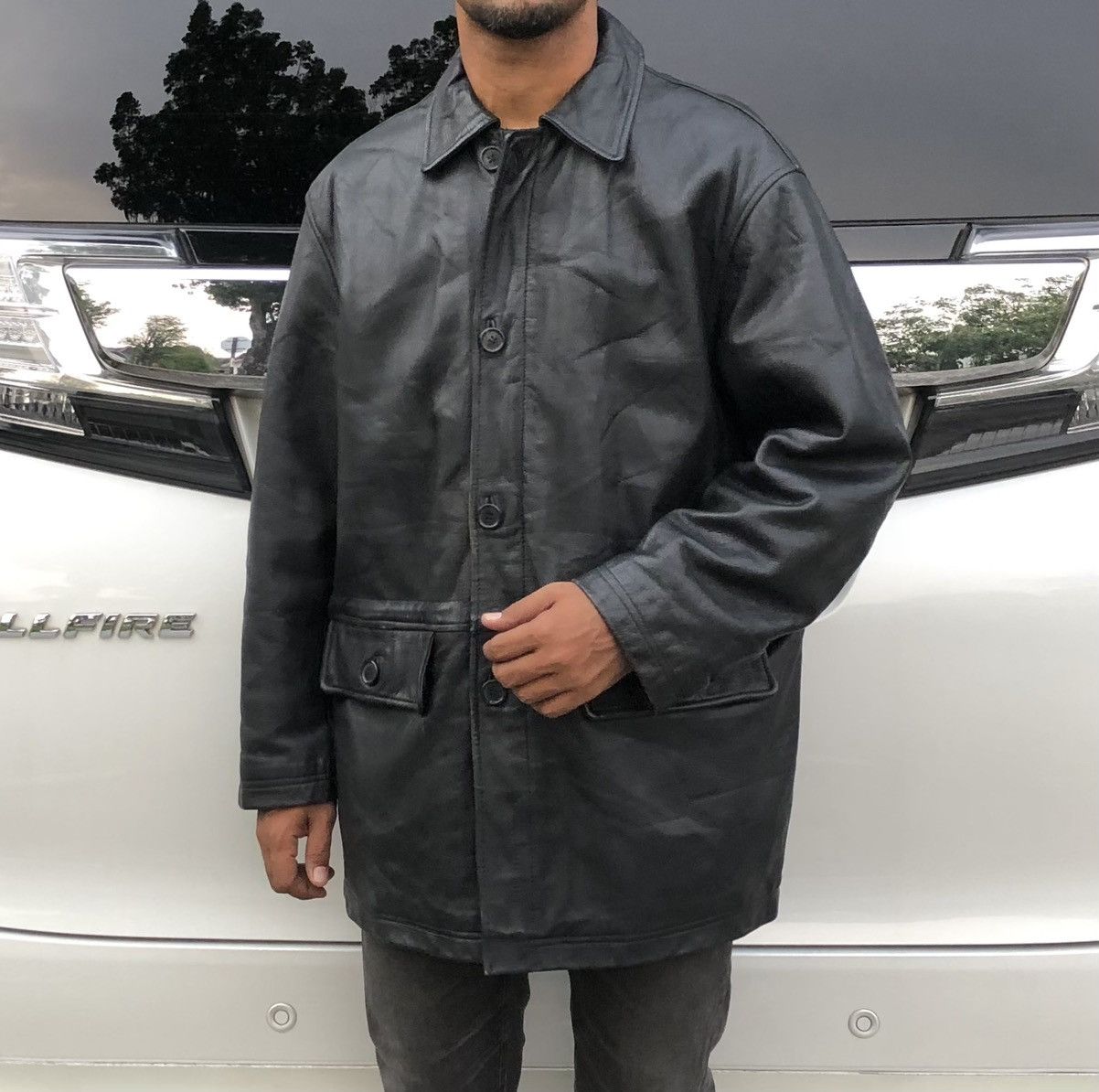 Vintage Vintage HARAJUKU Men’s Cow Genuine Leather Trench Coat Size US L / EU 52-54 / 3 - 5 Thumbnail