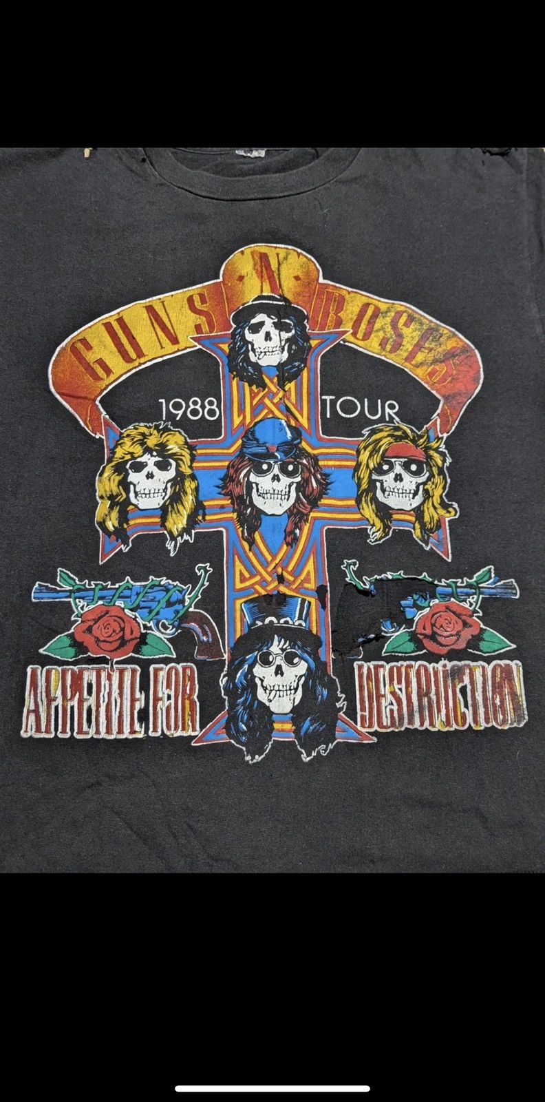 Vintage Vintage 1988 Guns N Roses Tour Tee L Single Stitch Size US L / EU 52-54 / 3 - 5 Thumbnail