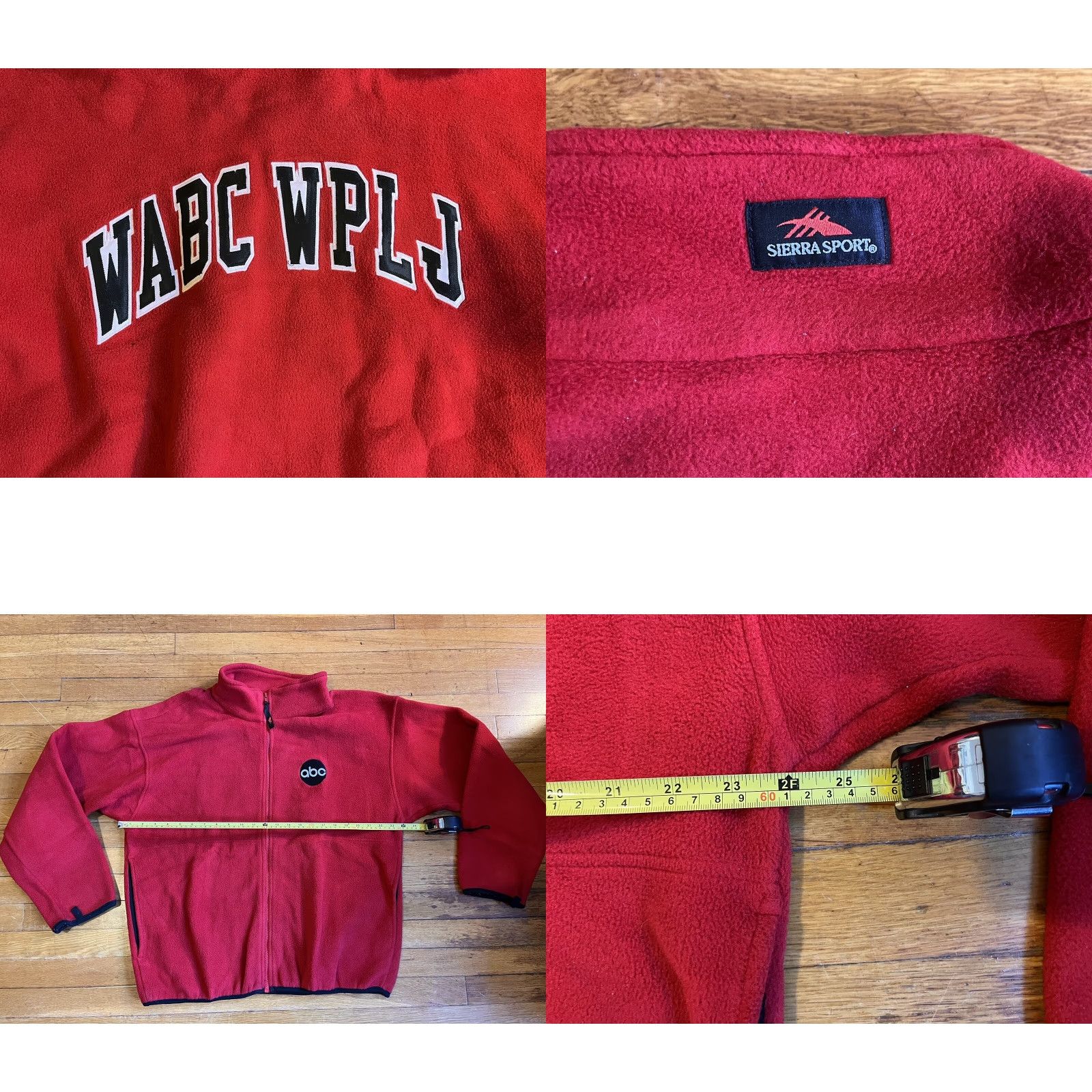 Vintage VINTAGE ABC TV WPLJ Full Zip Fleece Men's XL Red 90s Sweatshirt Polarfleece Sierra Sport Size US XL / EU 56 / 4 - 9 Thumbnail