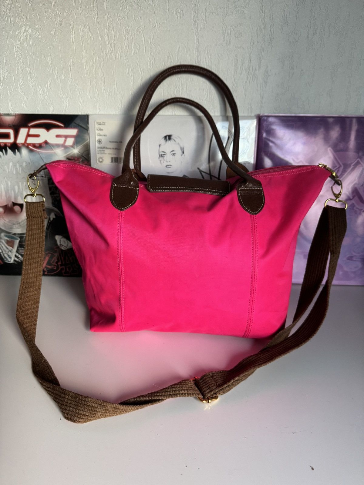 Longchamp Longchamp Le Pilage Pink Bag Archive Luxury Designer Size ONE SIZE - 10 Thumbnail