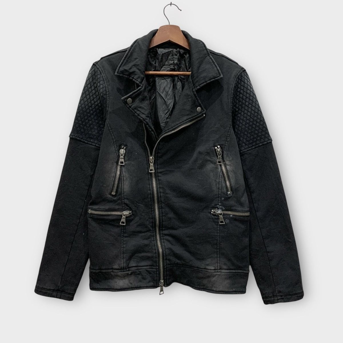 In The Attic IN THE ATTIC JAPAN BLACK WASHED BIKER JACKET DOUBLE COLLAR Size US S / EU 44-46 / 1 - 5 Thumbnail