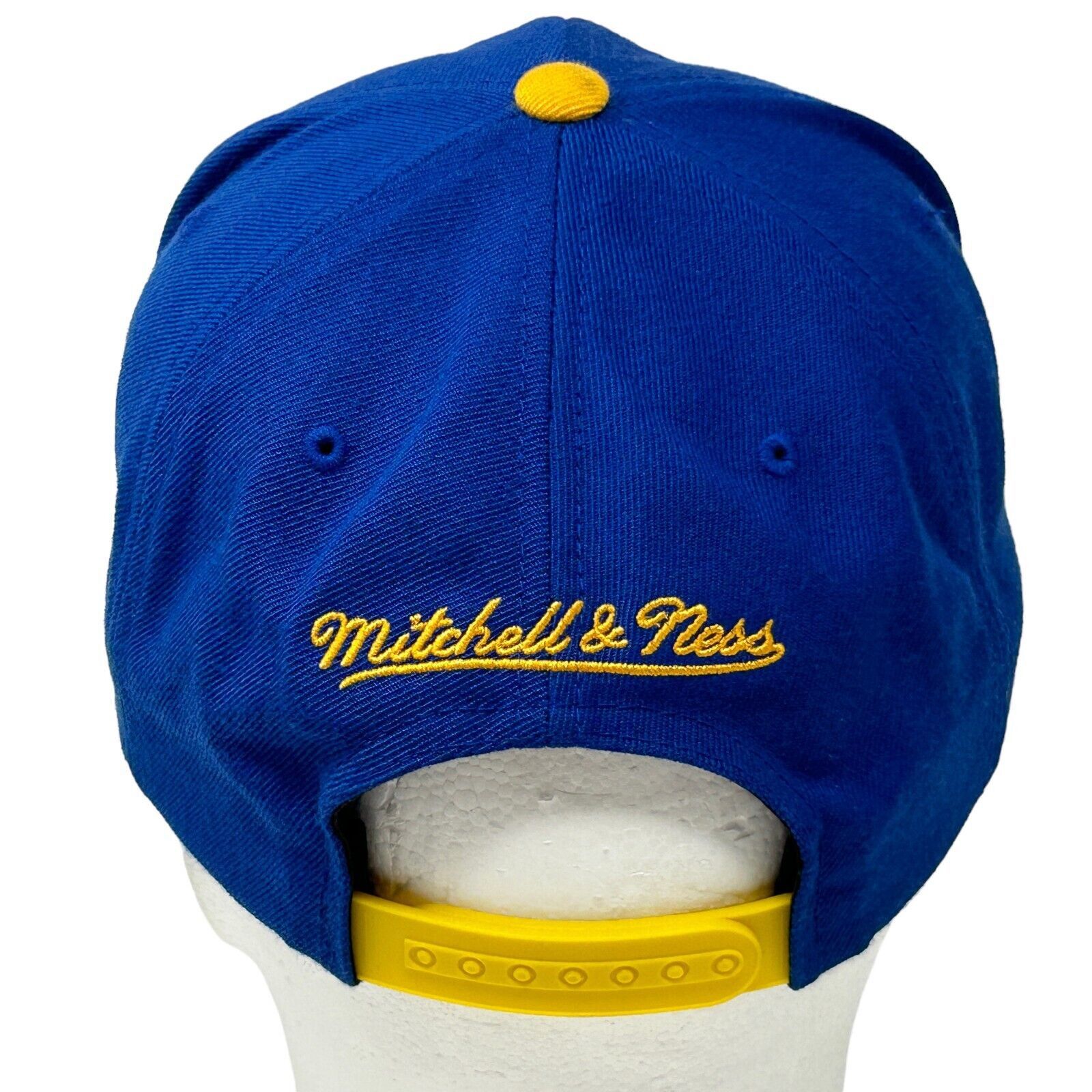 Mitchell & Ness Golden State Warriors Hat Blue Yellow NBA Baseball Cap Size ONE SIZE - 3 Thumbnail