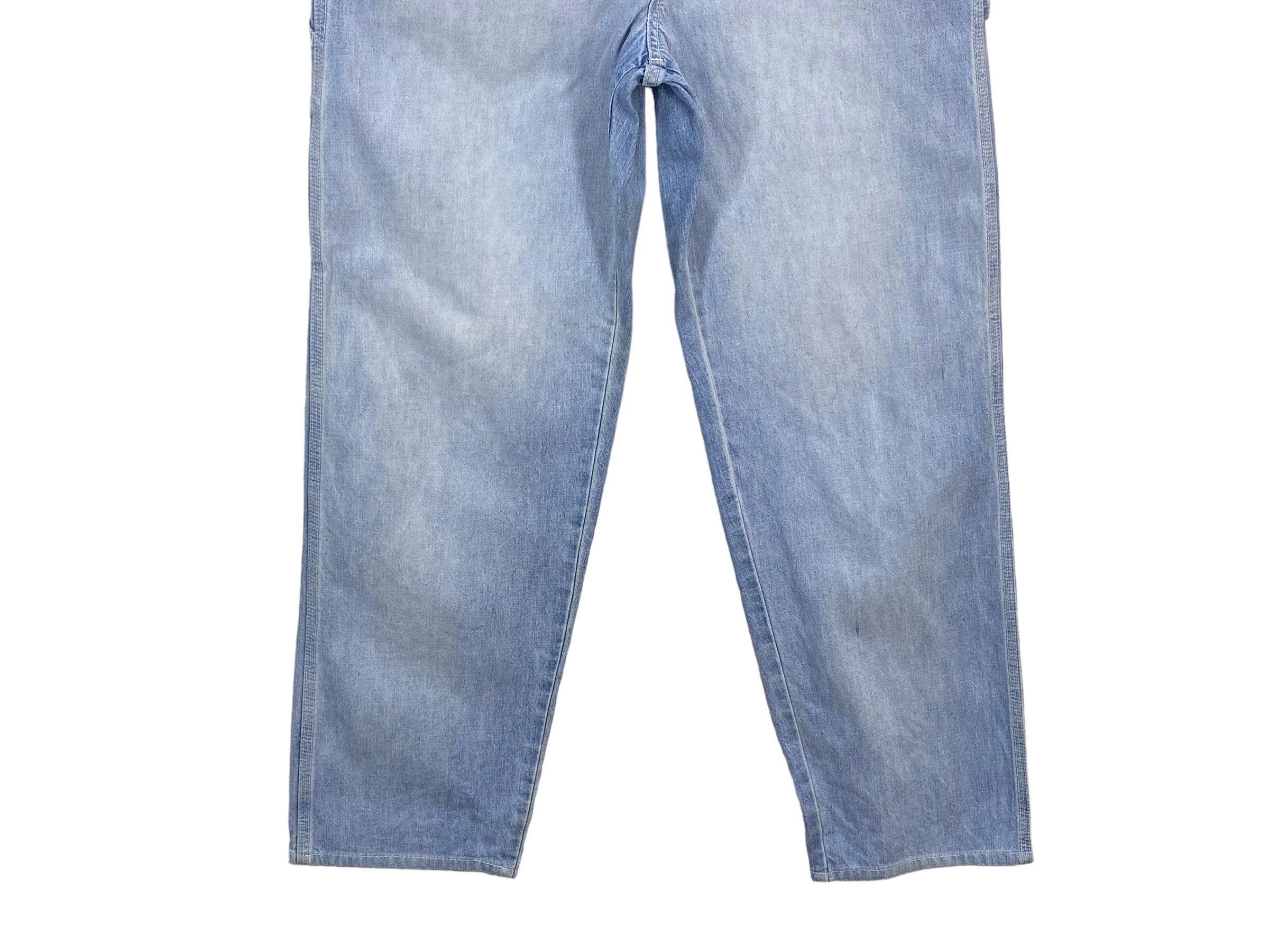 Big John × Vintage Big John Carpenter Bib Overalls Light Wash Jeans Size US 35 - 8 Thumbnail