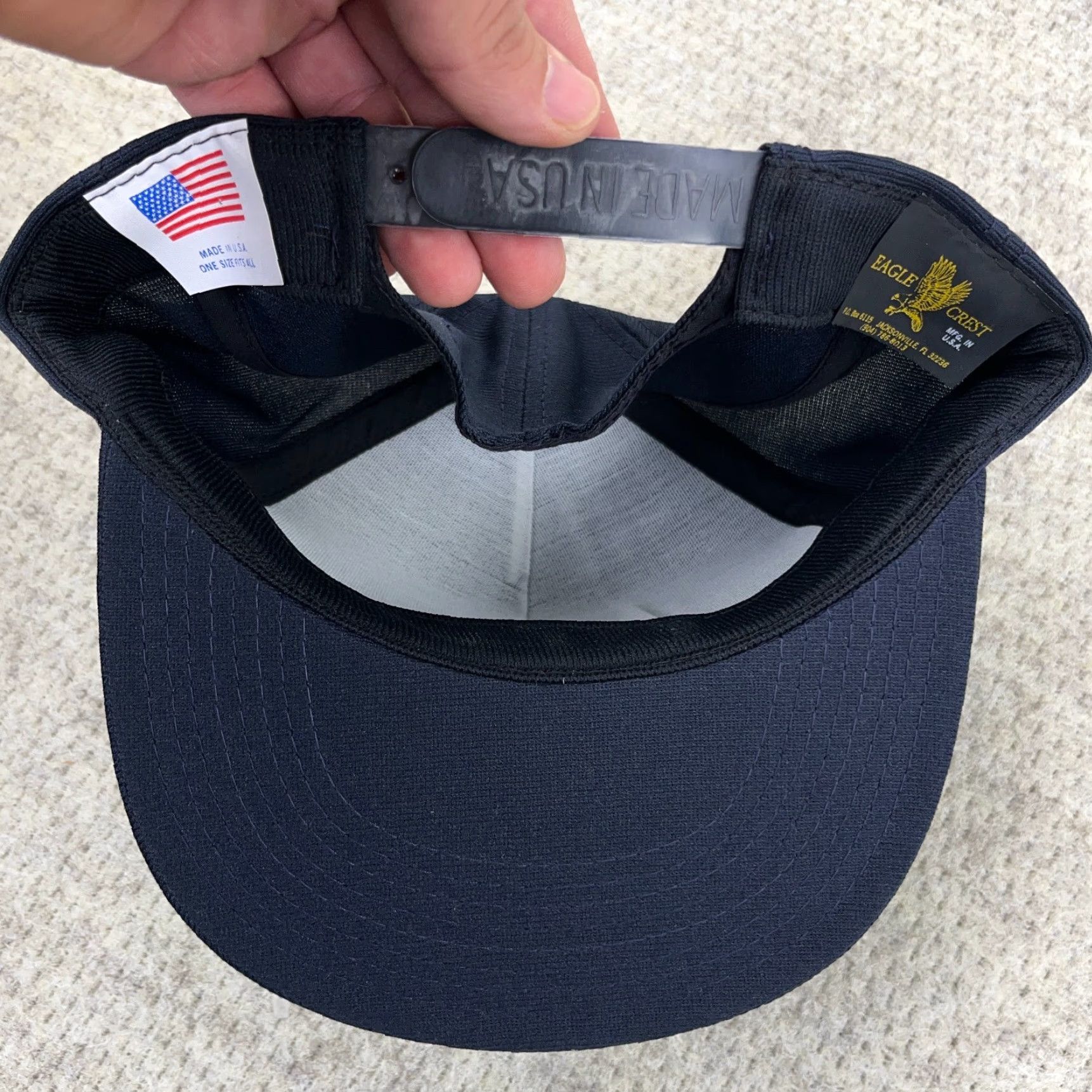 Vintage VINTAGE Eagle Crest Hat Cap Snapback One Size Blue 90s Dragon USA Military Army 80s Retro Logo Mens Size ONE SIZE - 6 Thumbnail