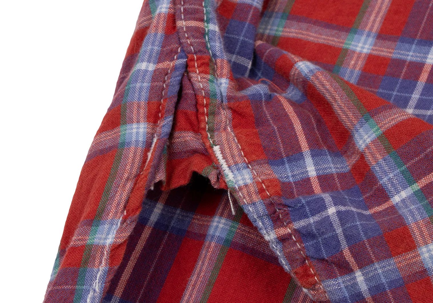 Junya Watanabe Block Check Short Sleeve Pullover Shirt in Red and Blue Size US M / EU 48-50 / 2 - 11 Thumbnail