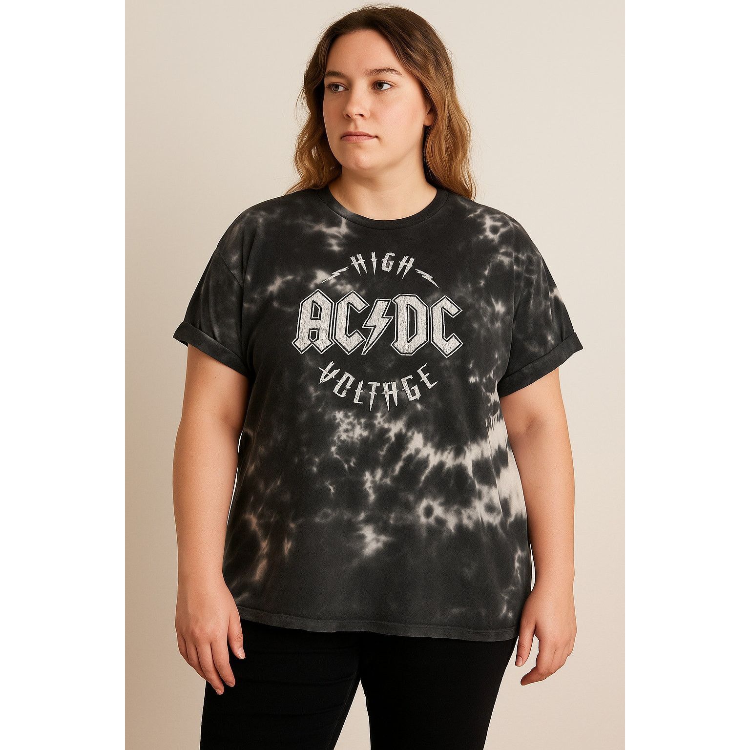 Other Rock Band High Voltage Tie Dye Graphic Tee Black AC/DC 3X Size 3XL / US 20-22 - 1 Thumbnail