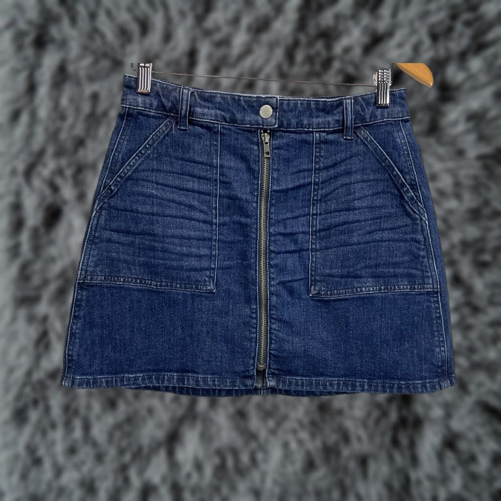 Madewell Madewell Front Zip Denim Skirt Women Sz 28 Blue Festival Aline Short Size 28" / US 6 / IT 42 - 1 Thumbnail