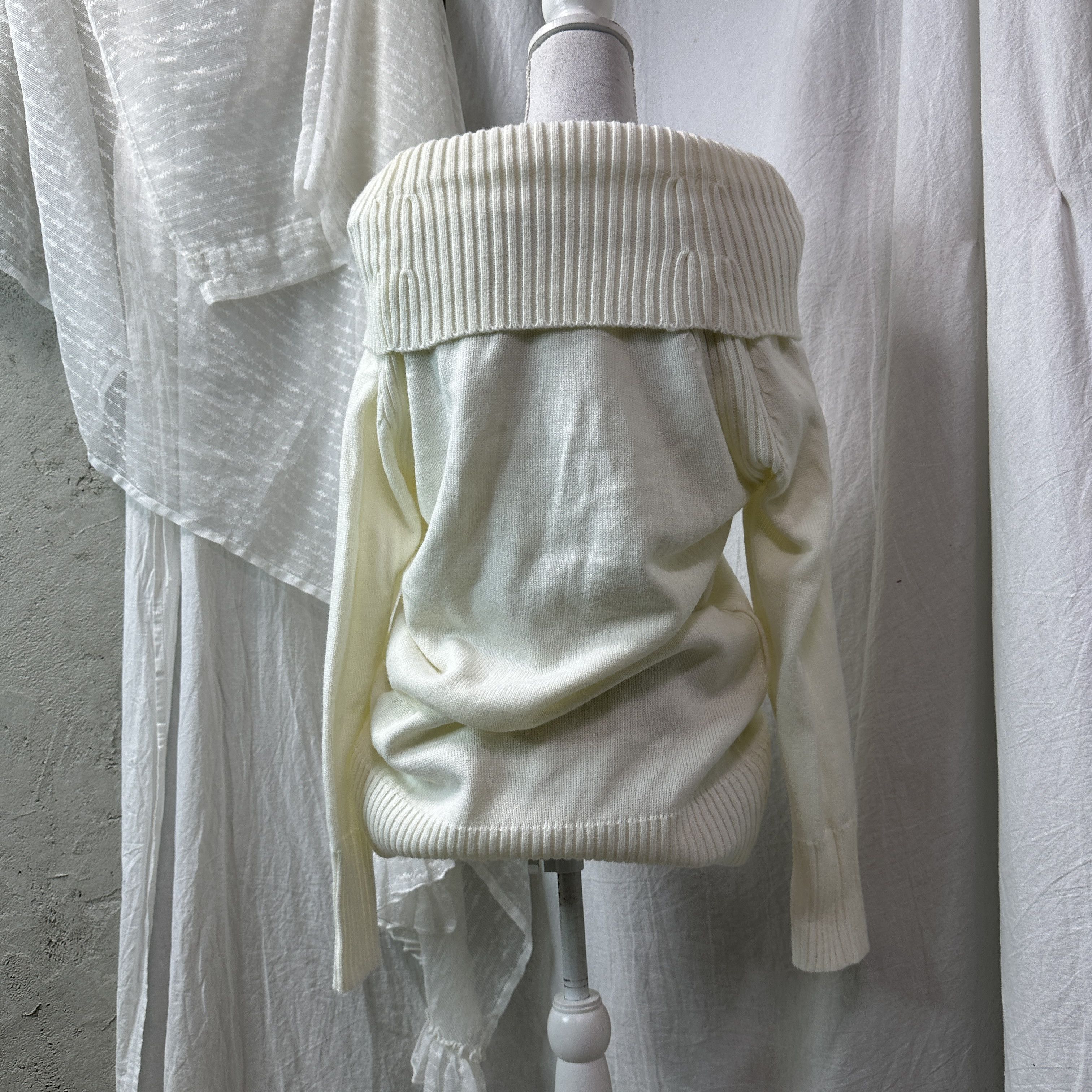 Vintage Vintage Cottage Big Collar Bare Shoulders Sweater Y2K Size L / US 10 / IT 46 - 6 Thumbnail