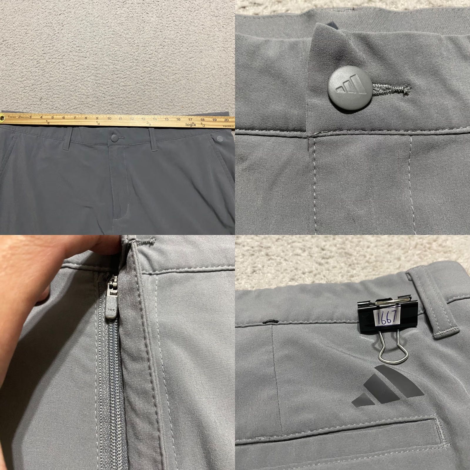 Adidas Adidas Shorts Mens sz 40 Gray Chino Flat Front Outdoor Golf Solid Inseam 10" Size US 40 / EU 56 - 8 Thumbnail