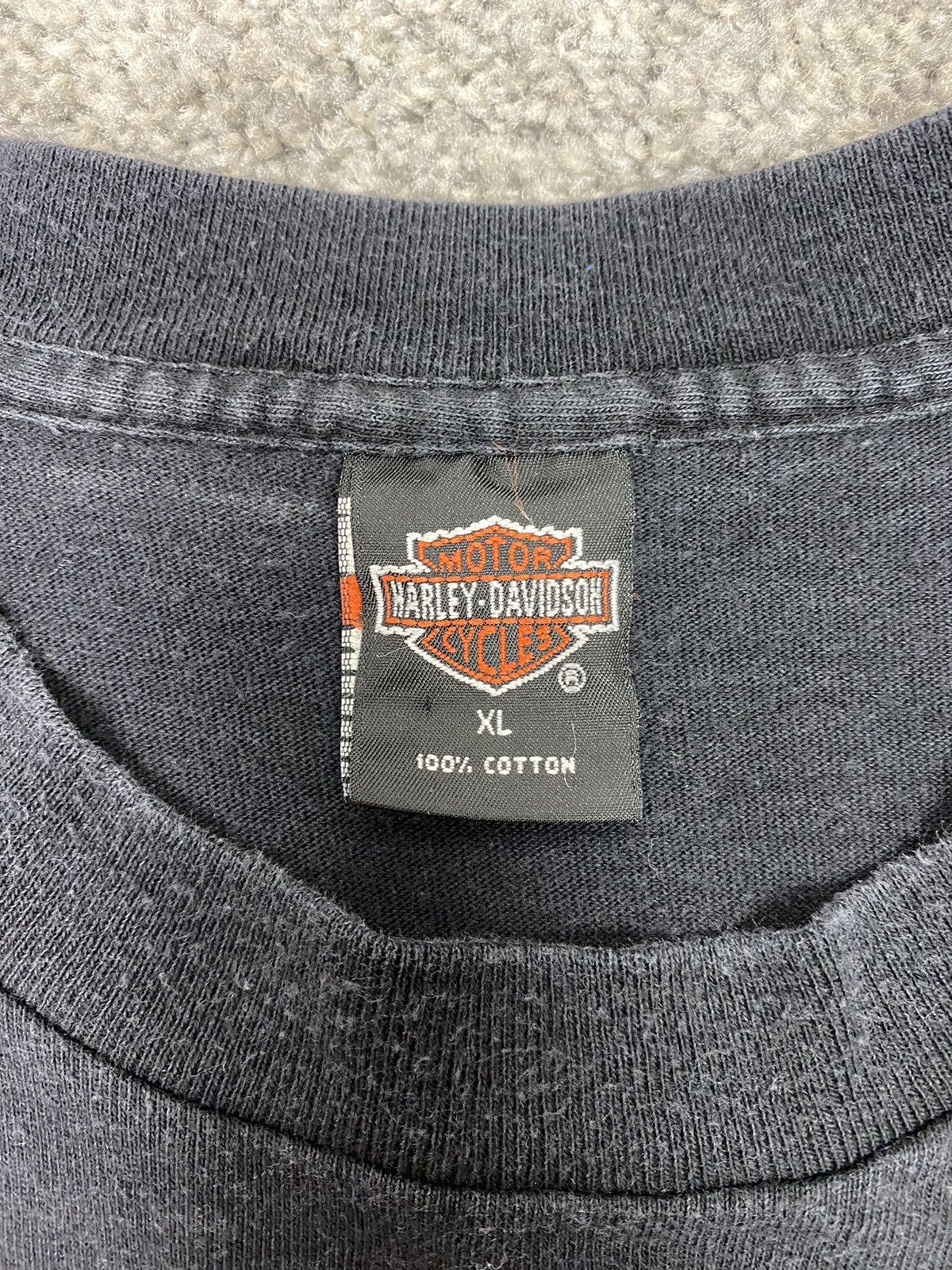 Harley Davidson × Vintage Vintage 1995 black harley davidson woodstock new york tshirt Size US XL / EU 56 / 4 - 3 Thumbnail