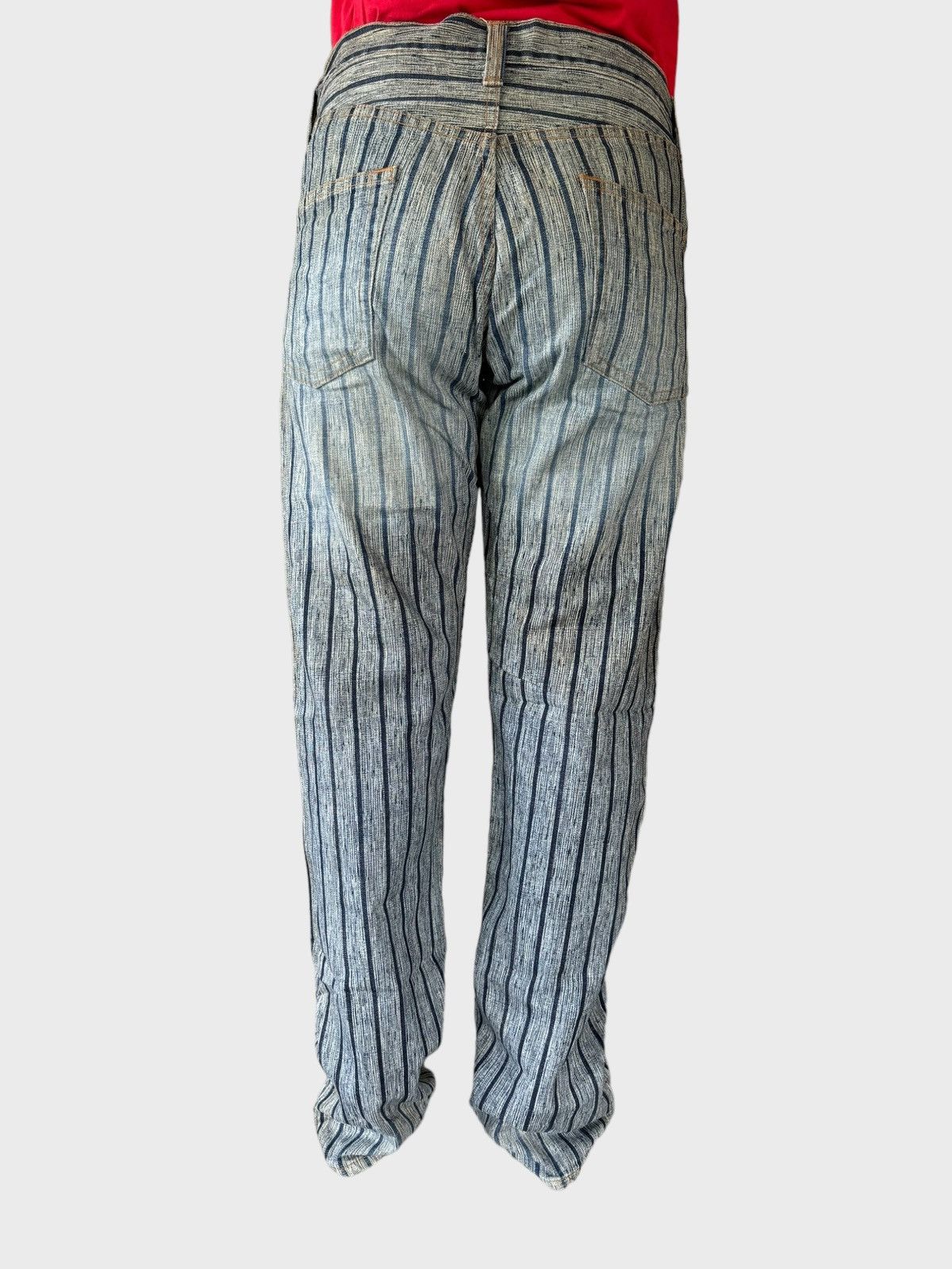Designer × Japanese Brand × Vintage Vintage BLUE WAY Striped Blue Faded Denim Size US 30 / EU 46 - 19 Thumbnail