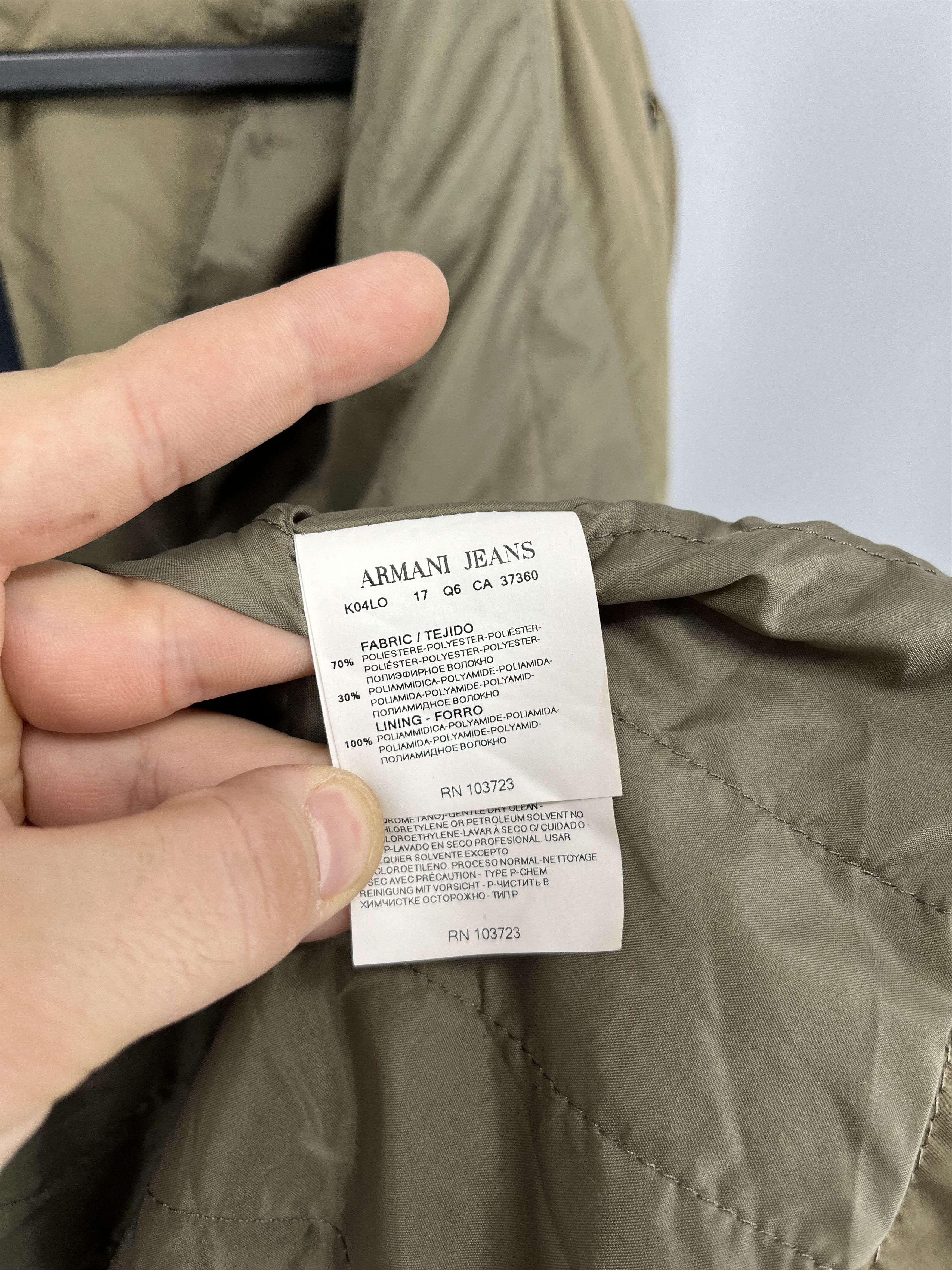 Armani Vintage Armani Jeans Khaki Nylon Parka Jacket Coat EU56 Size US XXL / EU 58 / 5 - 13 Thumbnail