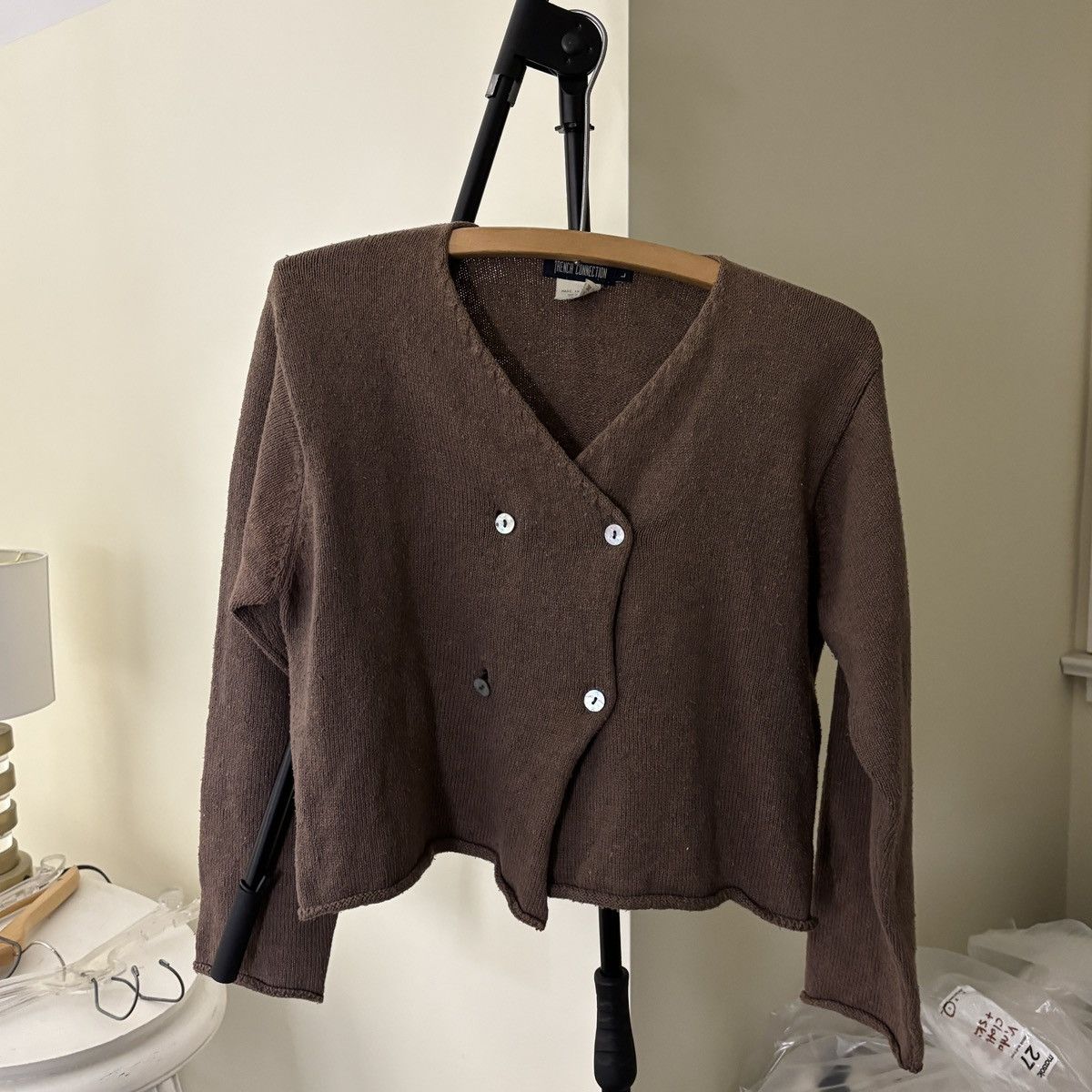 FCUK × French Connection × Vintage 1980s Vintage French Connection Sweater 1970s FCUK Cropped Size M / US 6-8 / IT 42-44 - 3 Thumbnail