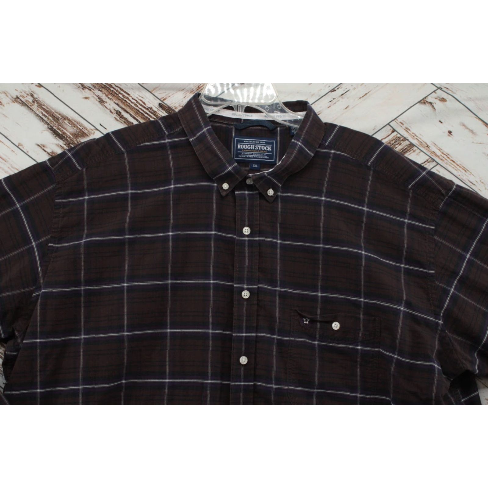 Vintage VINTAGE Panhandle Slim Rough Stock Shirt Mens 3XL Plaid Long Sleeve Western Brown Purple Block Button-Up Mens 3XL Brown Purple Plaid Western Shirt Size US XXL / EU 58 / 5 - 4 Thumbnail