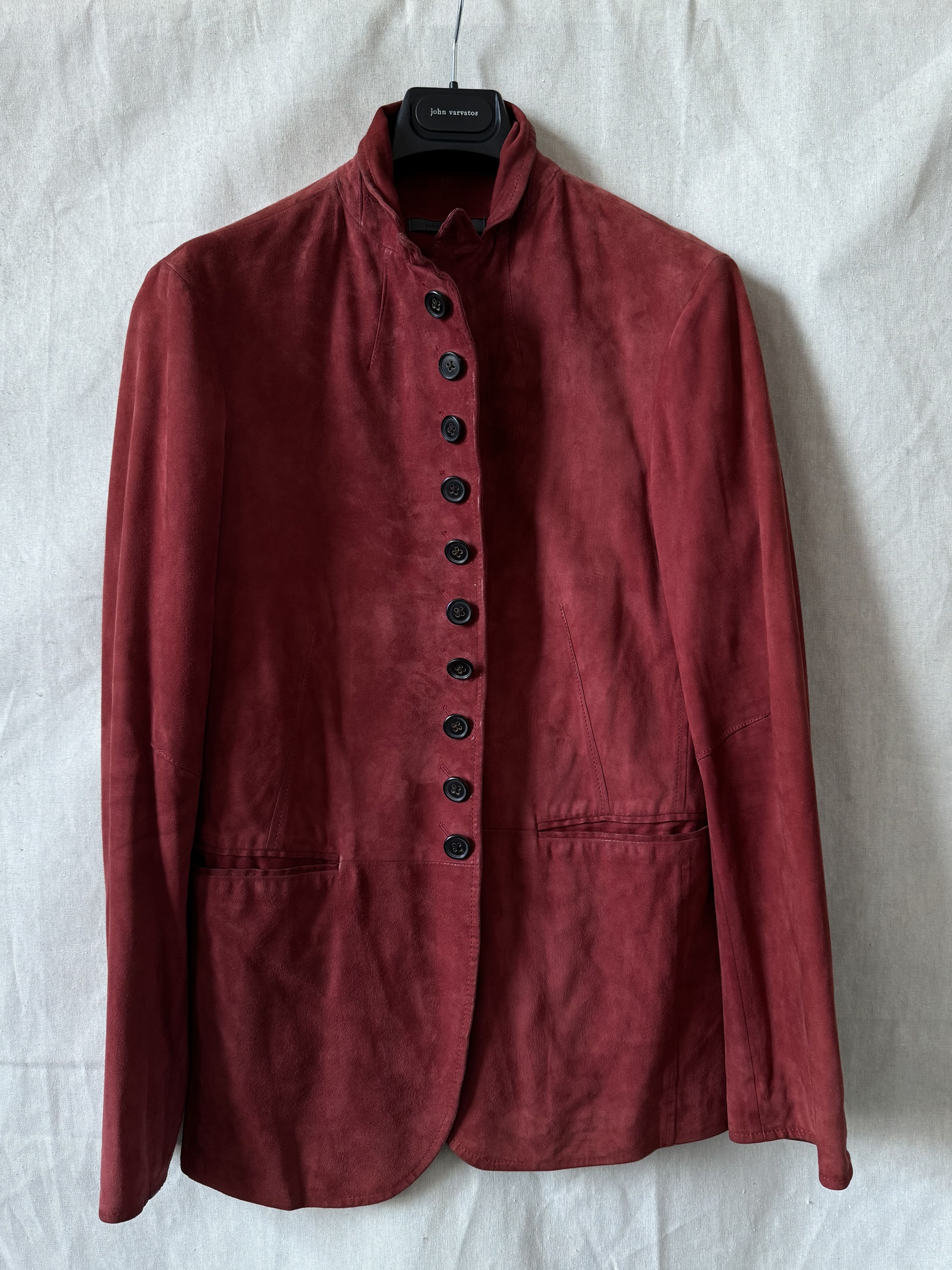 John Varvatos JOHN VARVATOS PINK SUEDE MULTIBUTTON JACKET Size 46R - 1 Thumbnail