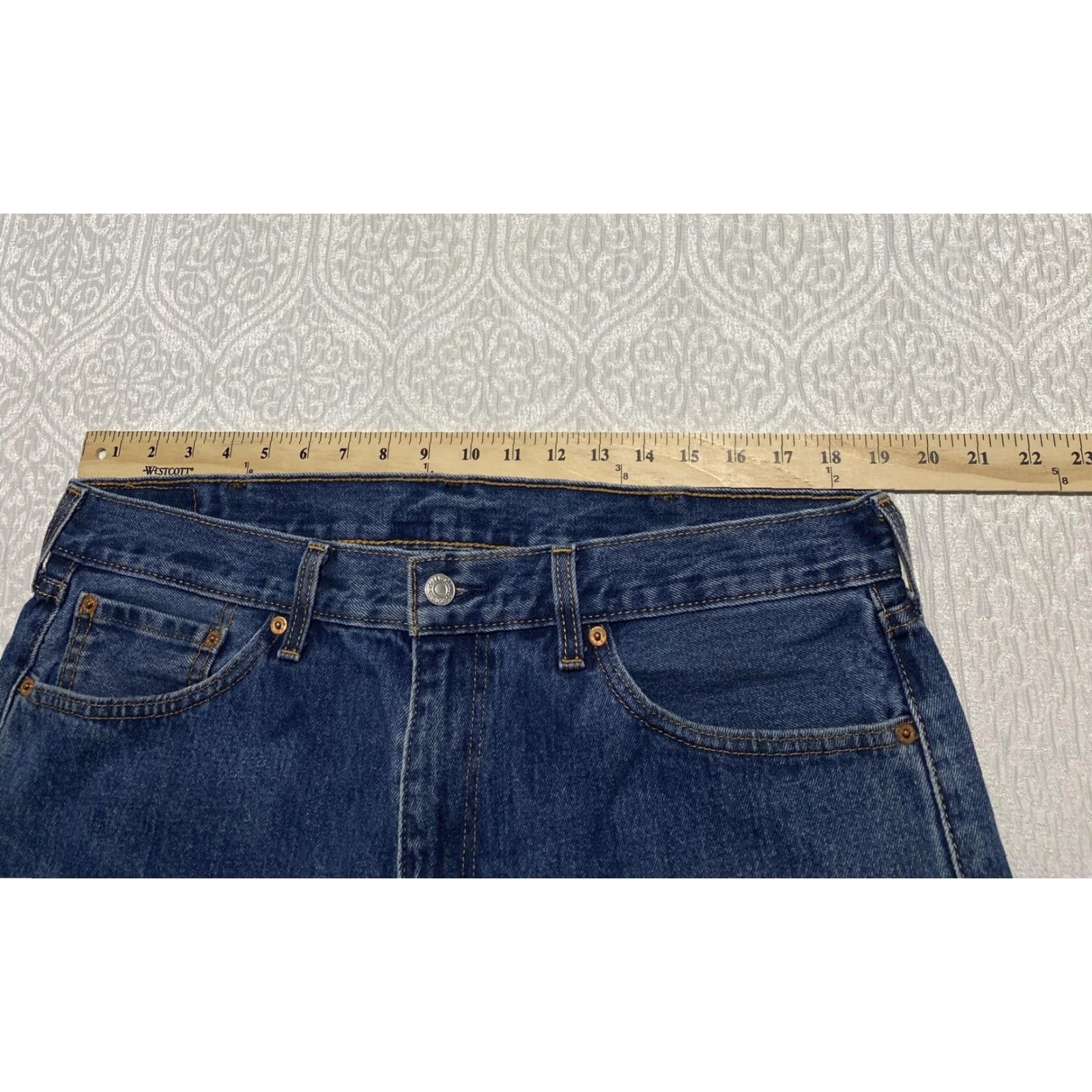 Levi's Levi's 505 Jeans Mens 38x32 Blue Relaxed Fit Straight Leg Denim Pants Classic Jeans 5-Pocket Denim Levi's 505 Comfort Fit Mens Belt Loop Patch Size US 38 / EU 54 - 6 Thumbnail