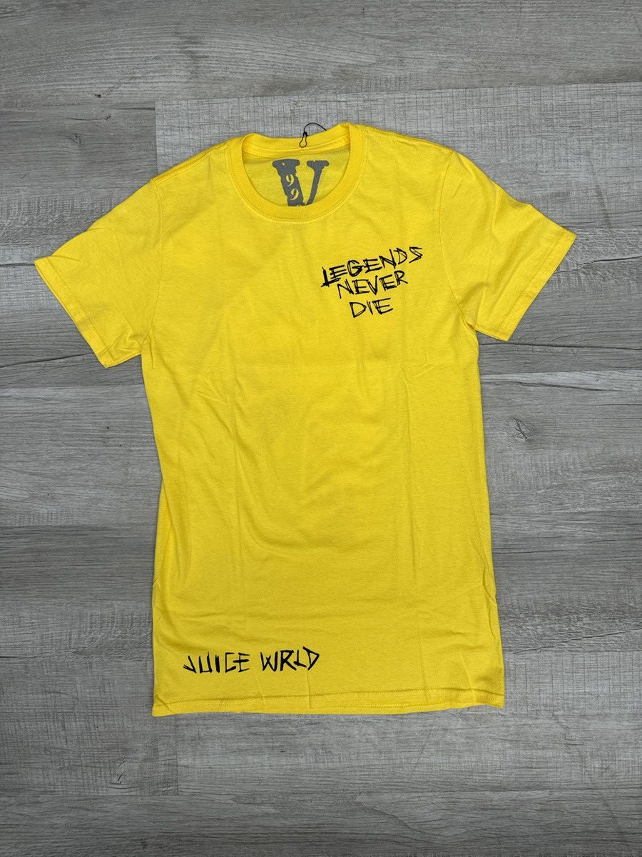 Image of Vlone X Juice Wrld Inferno Tee in Yellow, Men's (Size Small)