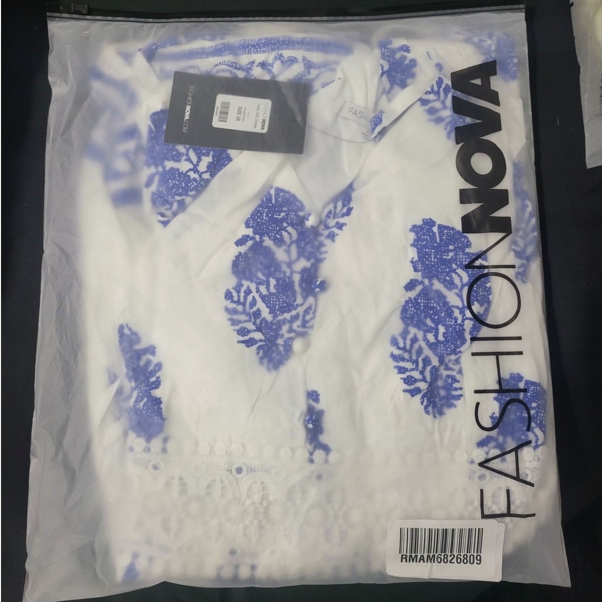 Other Fashion Nova Holy Slit Dress in Royal Blue/White - 2X Size XXL / US 16-18 / IT 52-54 - 9 Thumbnail