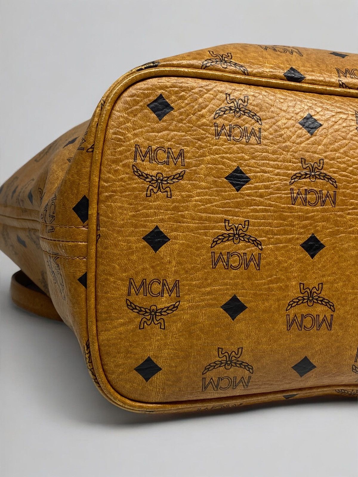 MCM MCM Visetos Tote Bag Cognac Brown Monogram Leather Bag Size ONE SIZE - 11 Thumbnail