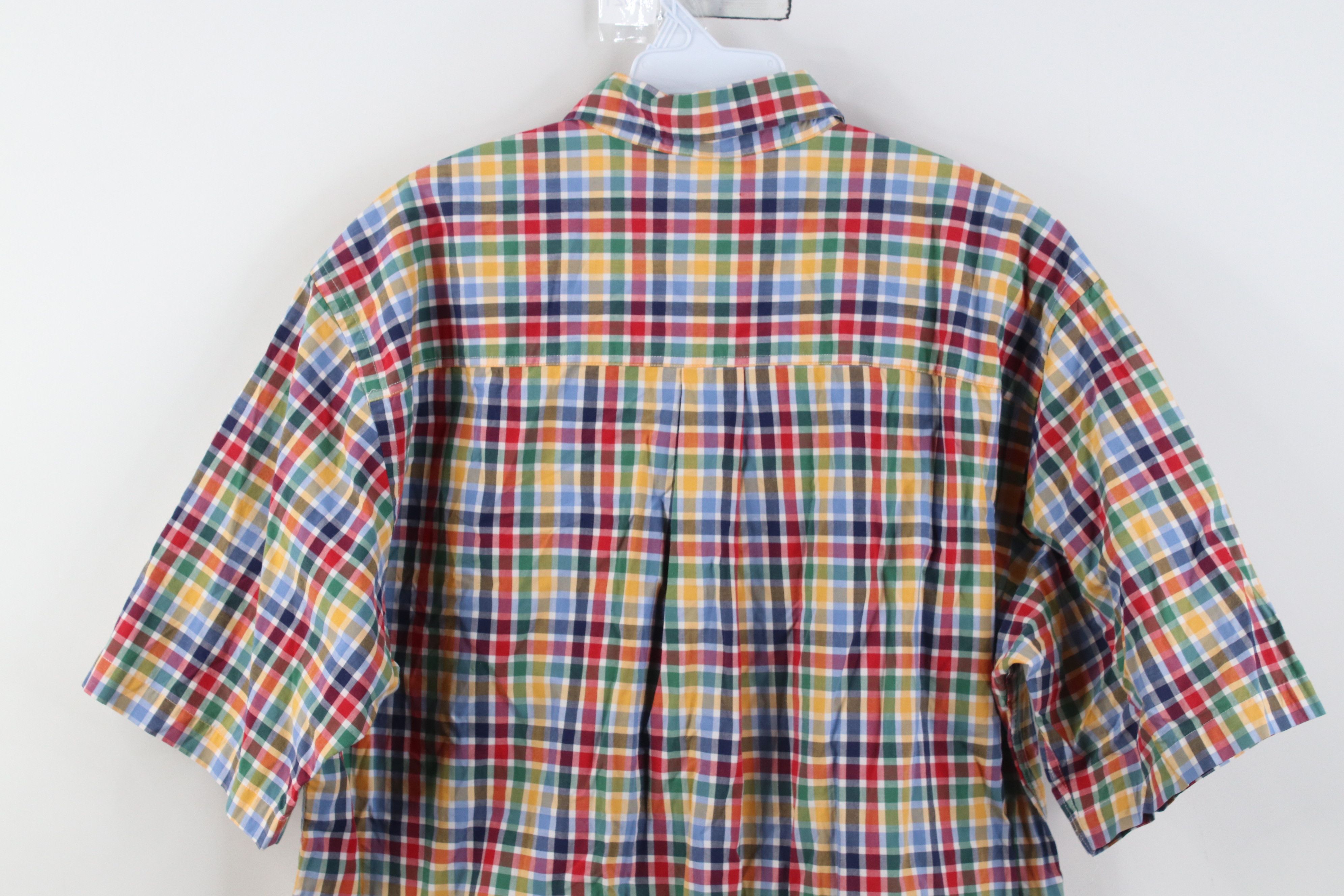 Lands' End Vintage 90s Lands End Madras Short Sleeve Button Down Shirt Size US M / EU 48-50 / 2 - 11 Thumbnail