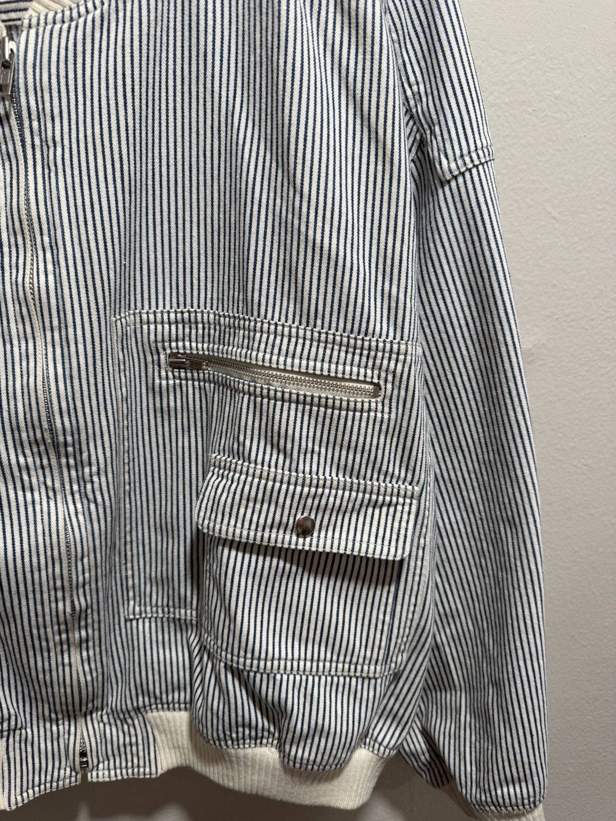 Issey Miyake 80’s Issey Miyake IS Sport Big Logo Hickory Zip Up Bomber Size US L / EU 52-54 / 3 - 4 Thumbnail
