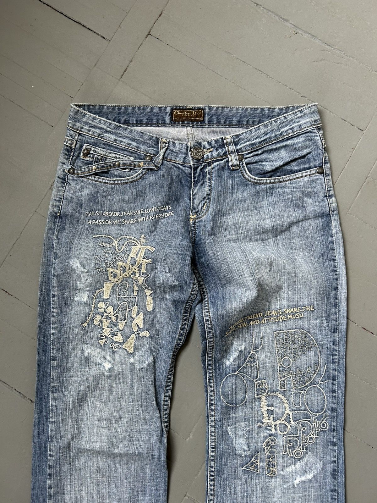 Designer × Vintage Cristian Dior style denim pants jeans Size 26" / US 2 / IT 38 - 3 Thumbnail
